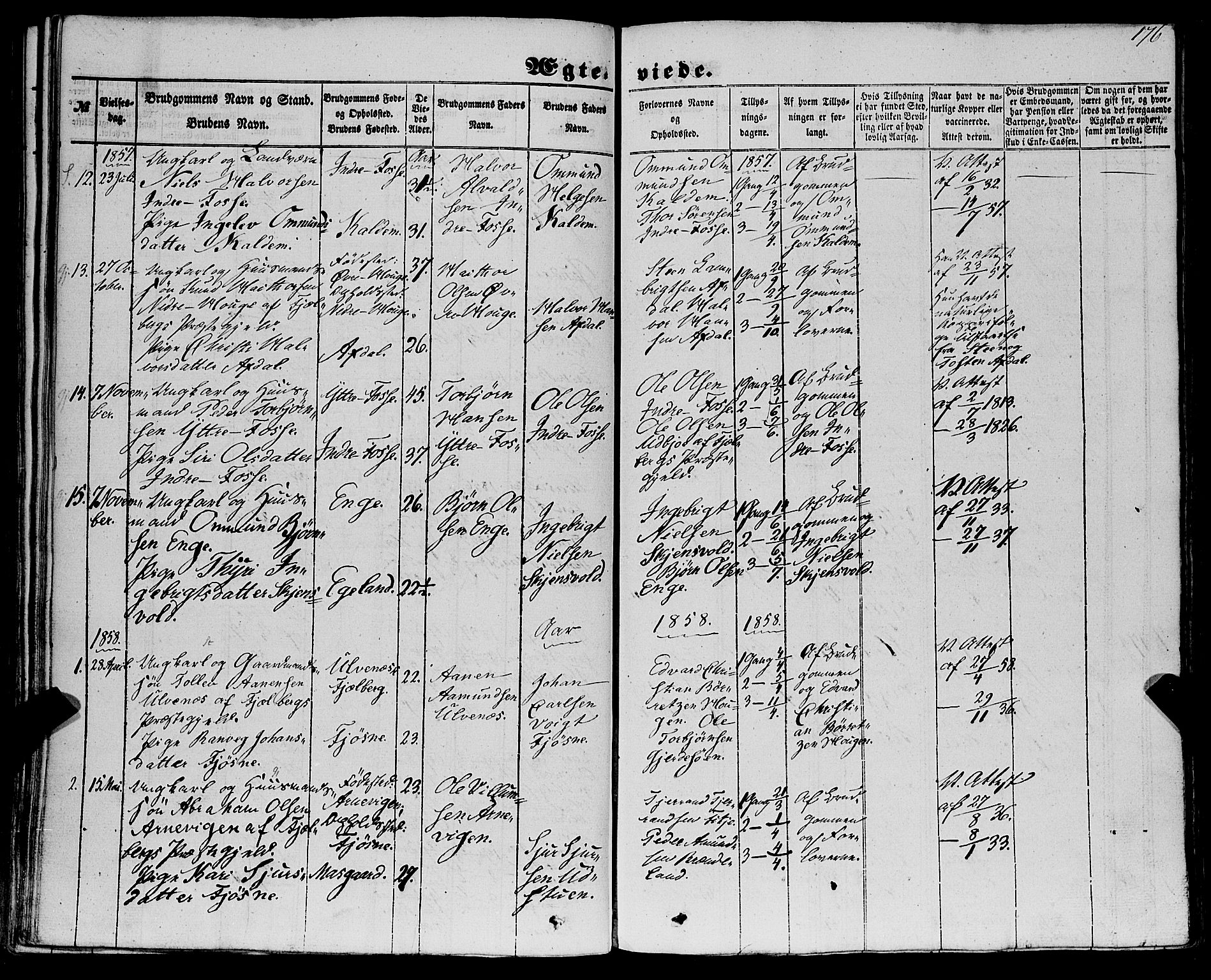 Etne sokneprestembete, AV/SAB-A-75001/H/Haa: Parish register (official) no. A 8, 1848-1862, p. 176