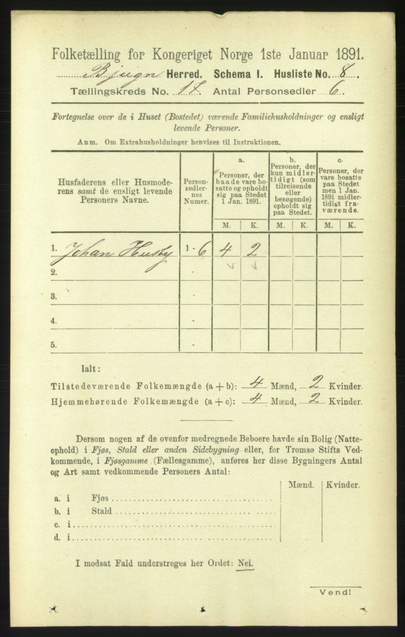 RA, 1891 census for 1627 Bjugn, 1891, p. 4673