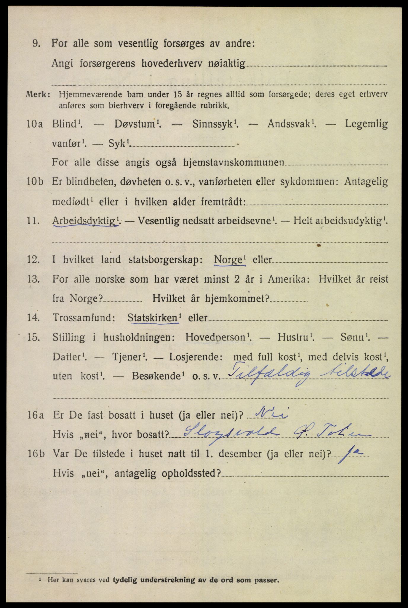 SAH, 1920 census for Østre Toten, 1920, p. 22199