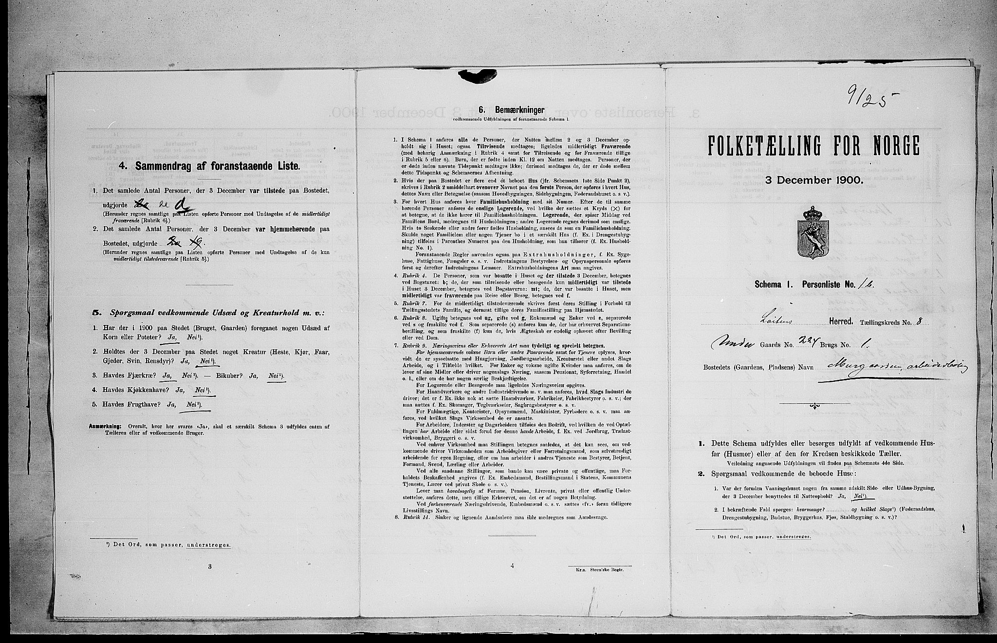 SAH, 1900 census for Løten, 1900, p. 1886