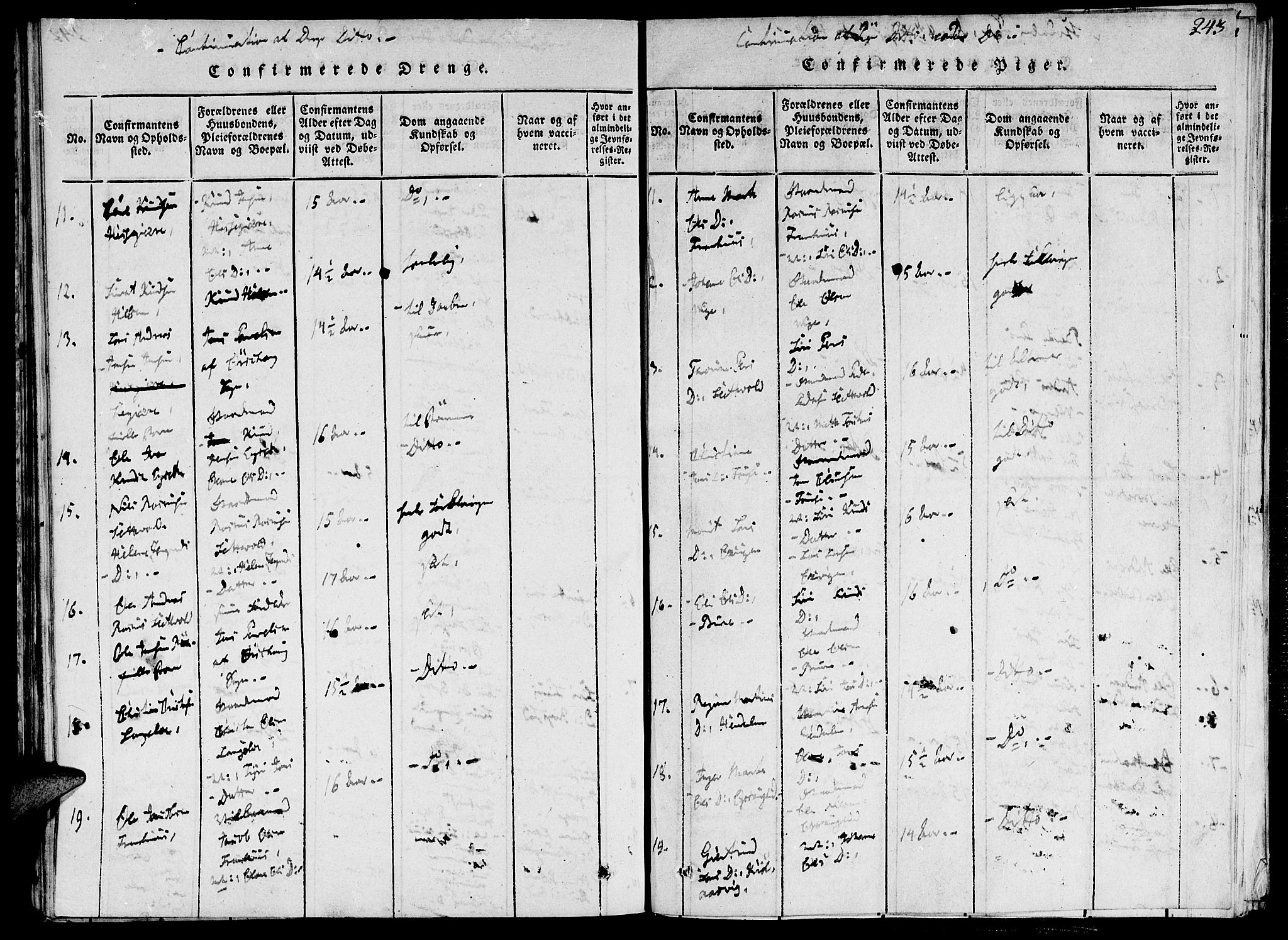 Ministerialprotokoller, klokkerbøker og fødselsregistre - Møre og Romsdal, AV/SAT-A-1454/520/L0273: Parish register (official) no. 520A03, 1817-1826, p. 243