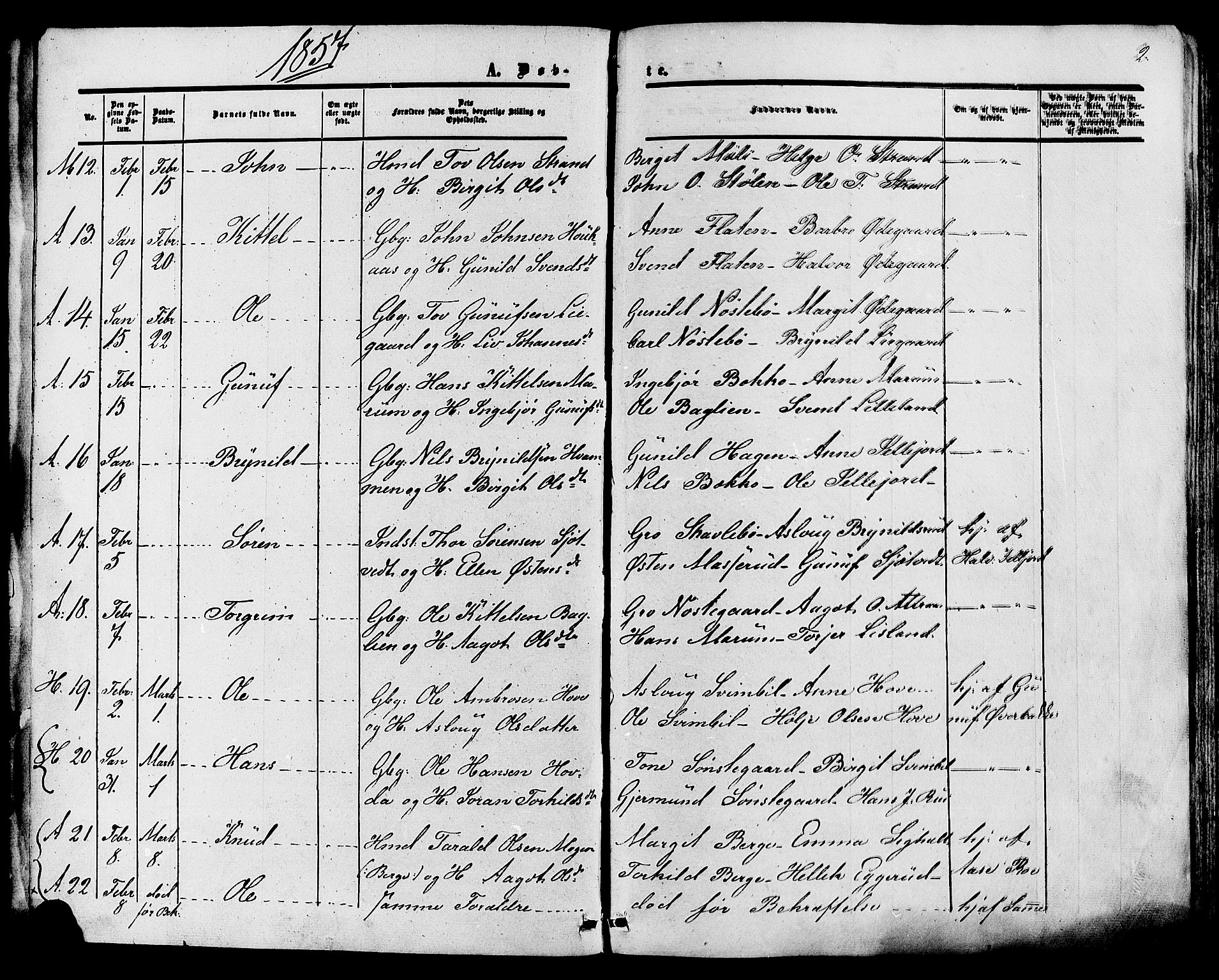 Tinn kirkebøker, SAKO/A-308/F/Fa/L0006: Parish register (official) no. I 6, 1857-1878, p. 2