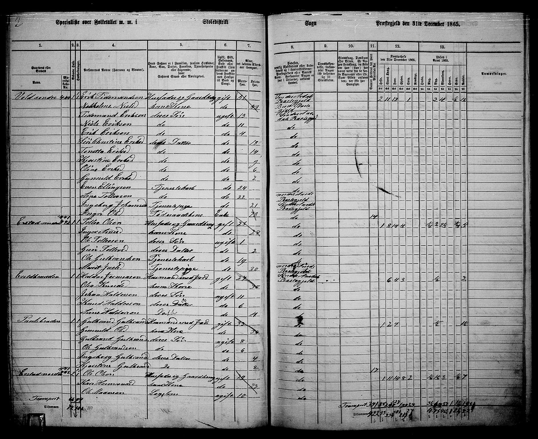 RA, 1865 census for Sør-Aurdal, 1865, p. 63