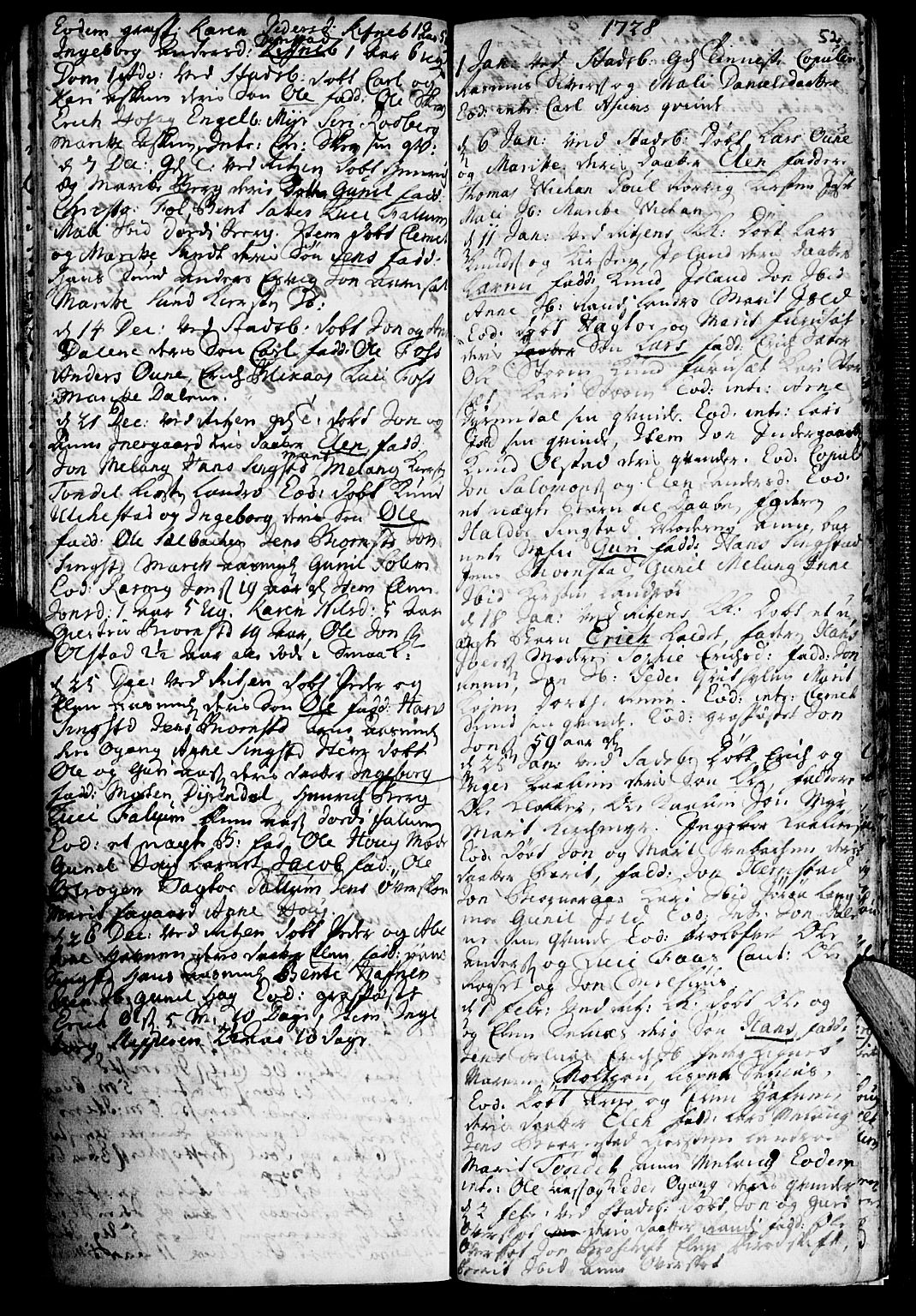 Ministerialprotokoller, klokkerbøker og fødselsregistre - Sør-Trøndelag, SAT/A-1456/646/L0603: Parish register (official) no. 646A01, 1700-1734, p. 52