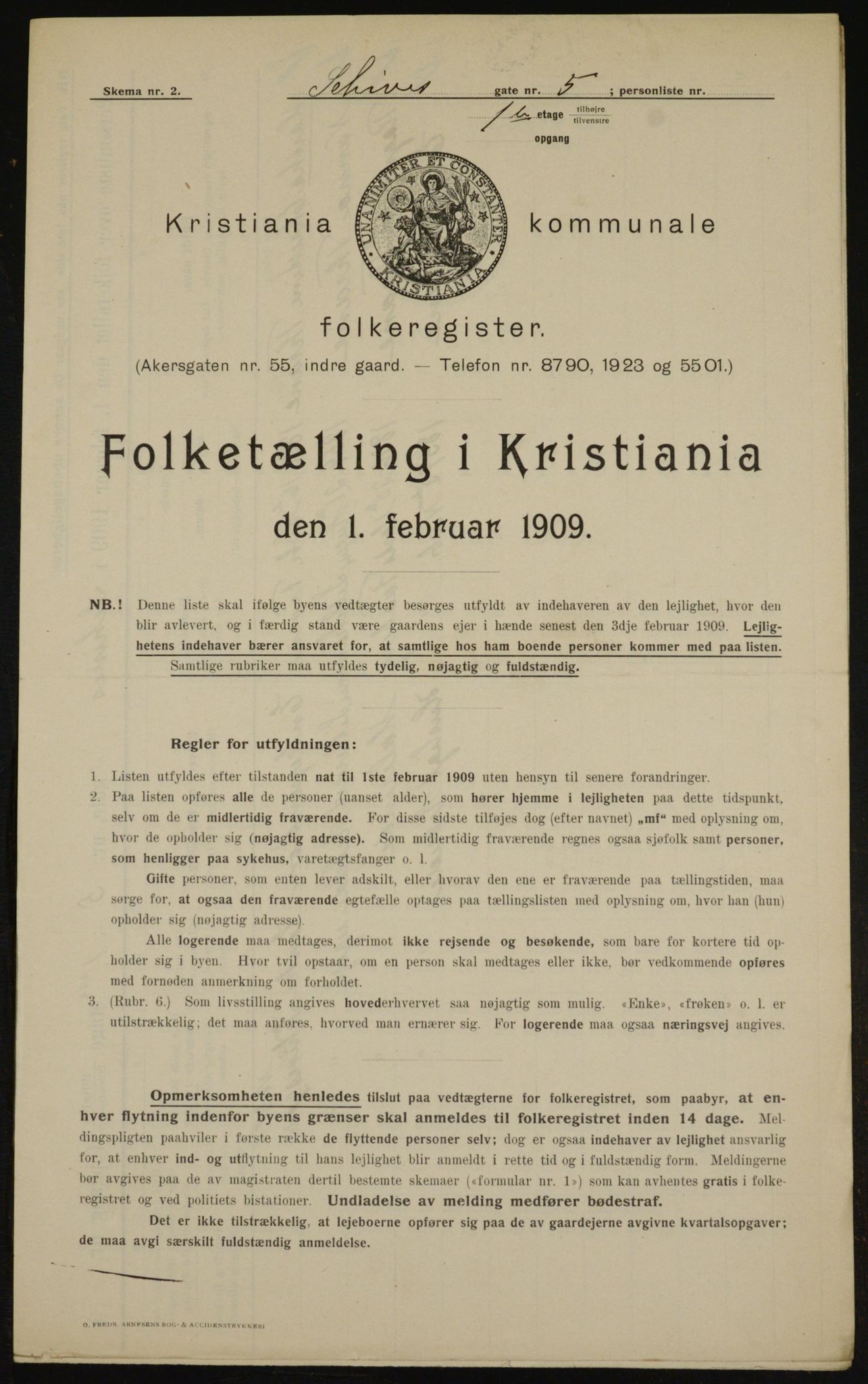 OBA, Municipal Census 1909 for Kristiania, 1909, p. 81433