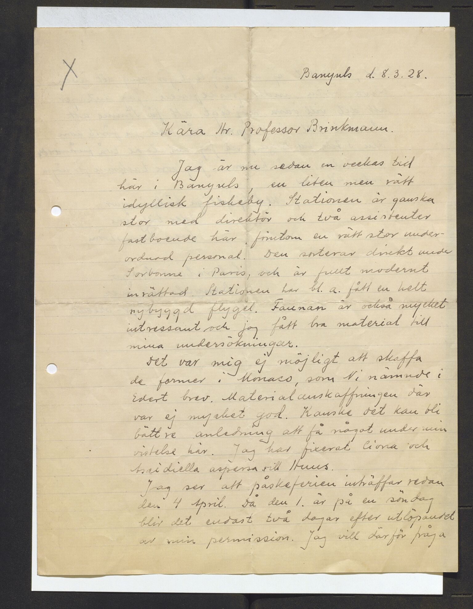 Bergens Museum, AV/SAB-A-17301/13/D/L0002: Korrespondanse , 1928-1940, p. 218