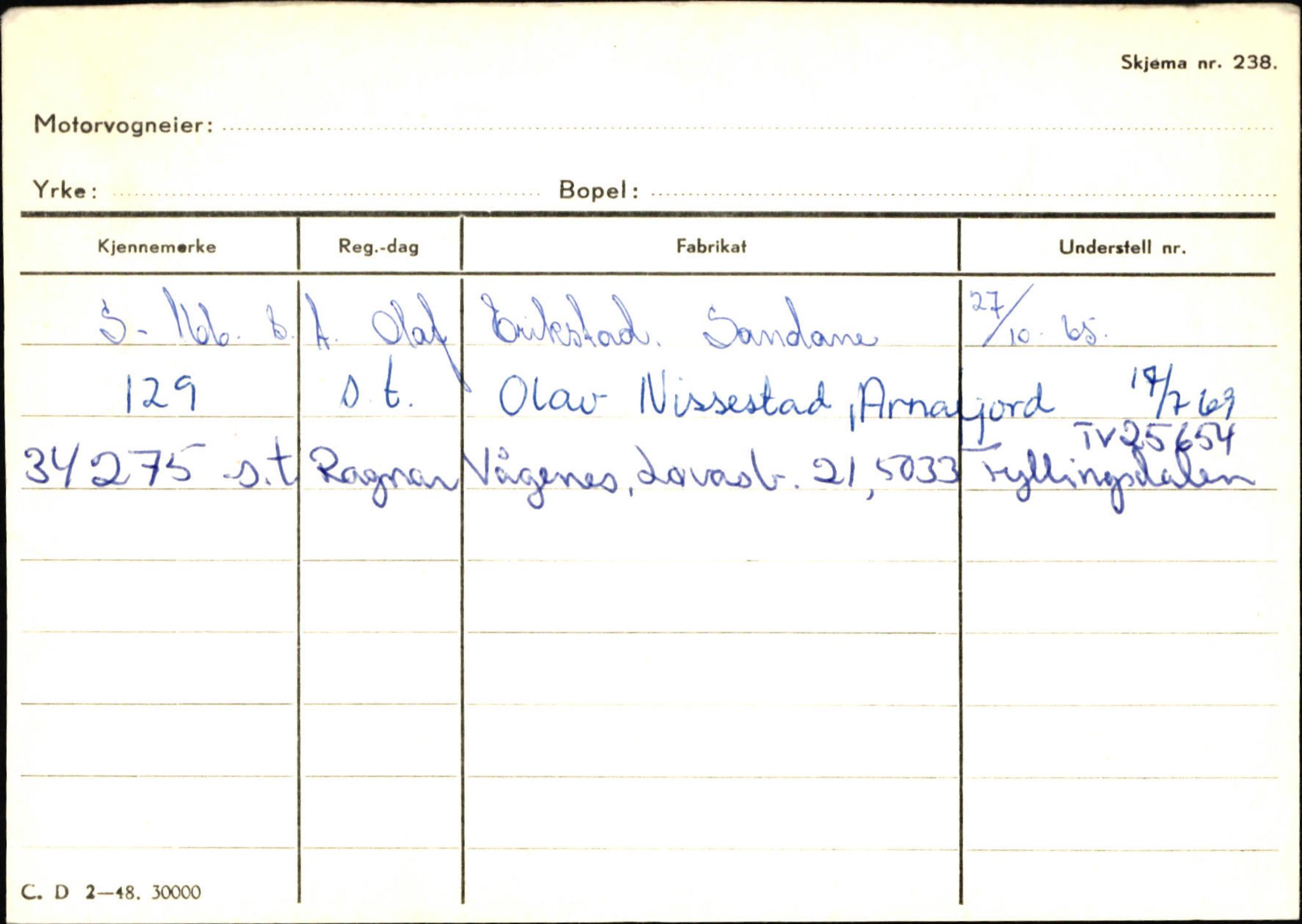 Statens vegvesen, Sogn og Fjordane vegkontor, SAB/A-5301/4/F/L0132: Eigarregister Askvoll A-Å. Balestrand A-Å, 1945-1975, p. 2333