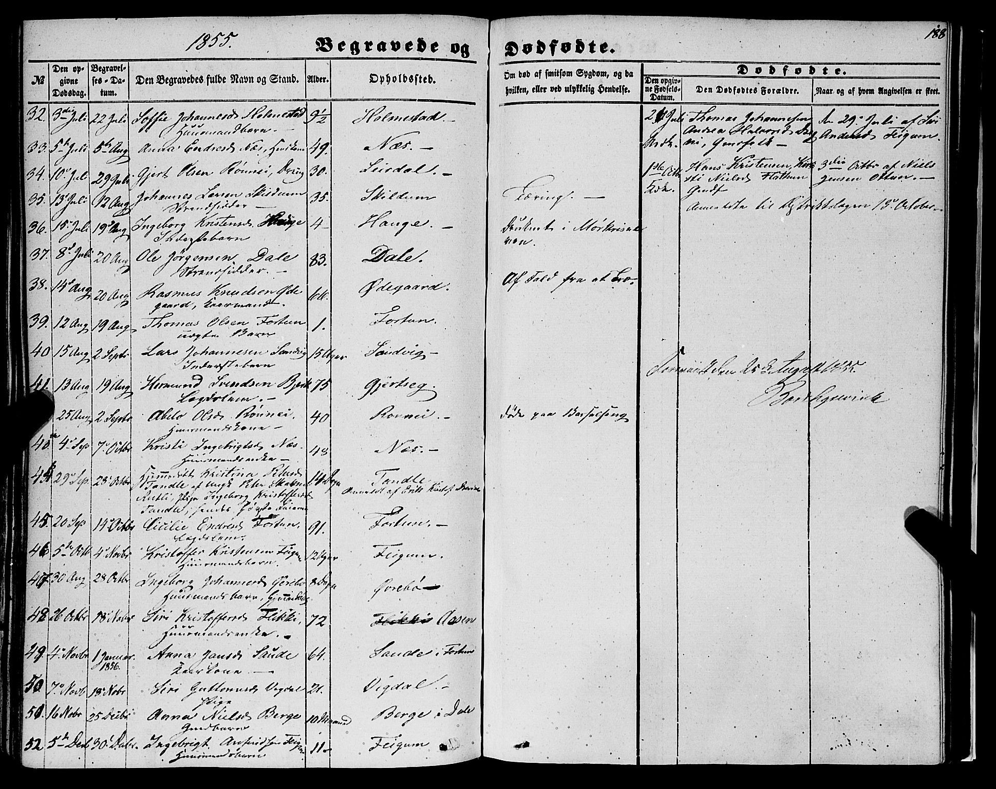 Luster sokneprestembete, AV/SAB-A-81101/H/Haa/Haaa/L0007: Parish register (official) no. A 7, 1849-1859, p. 188