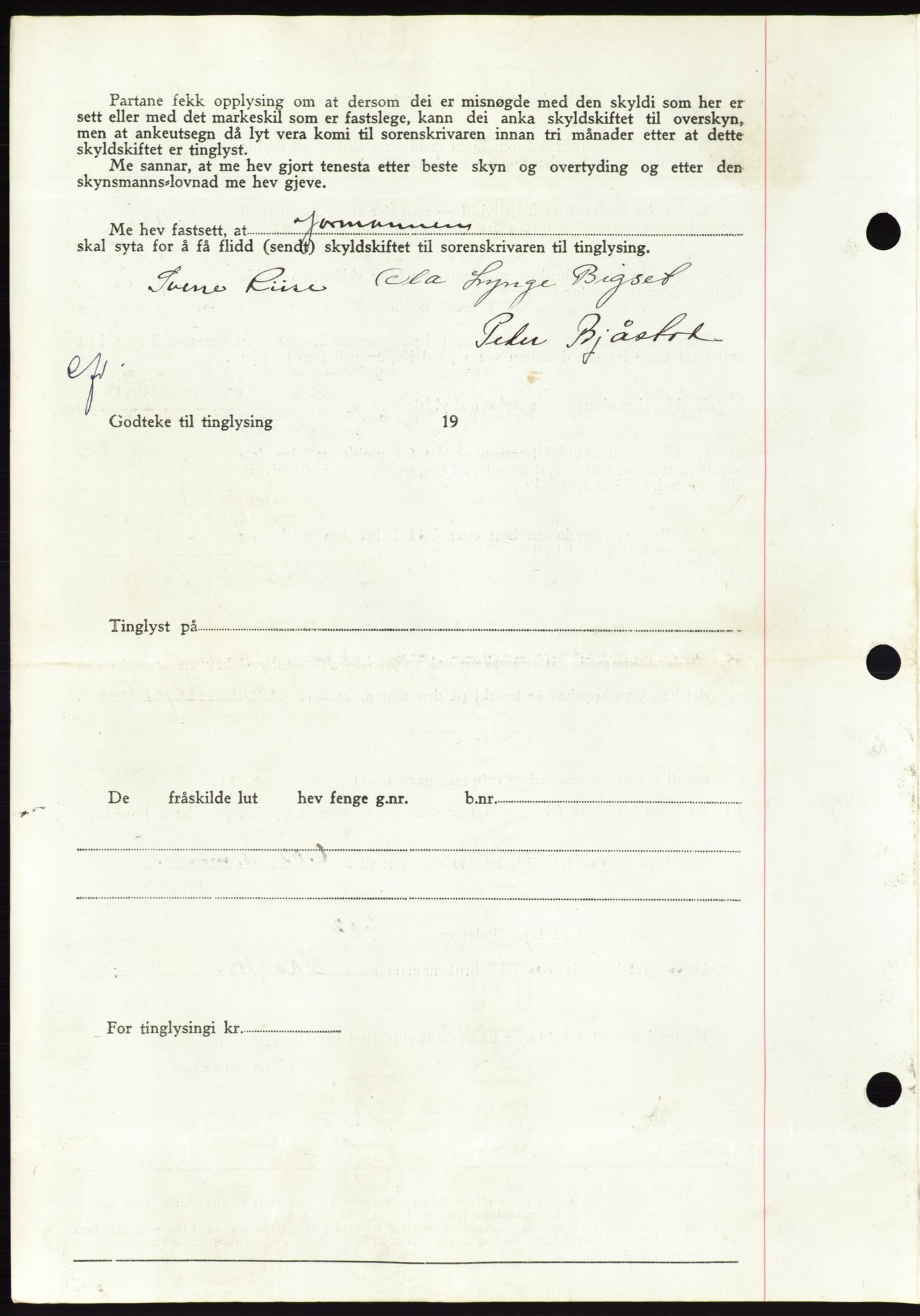 Søre Sunnmøre sorenskriveri, AV/SAT-A-4122/1/2/2C/L0078: Mortgage book no. 4A, 1946-1946, Diary no: : 454/1946