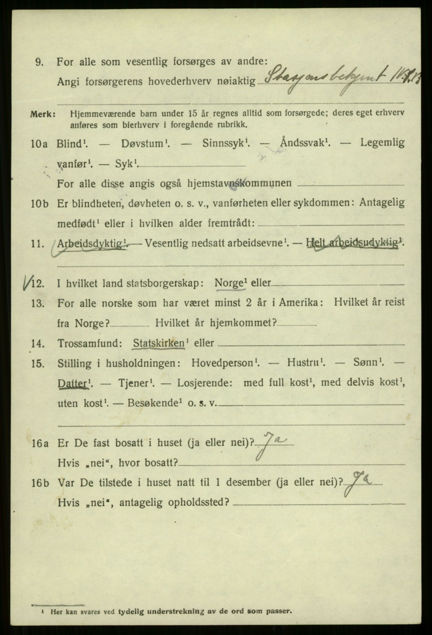 SAB, 1920 census for Bergen, 1920, p. 118189