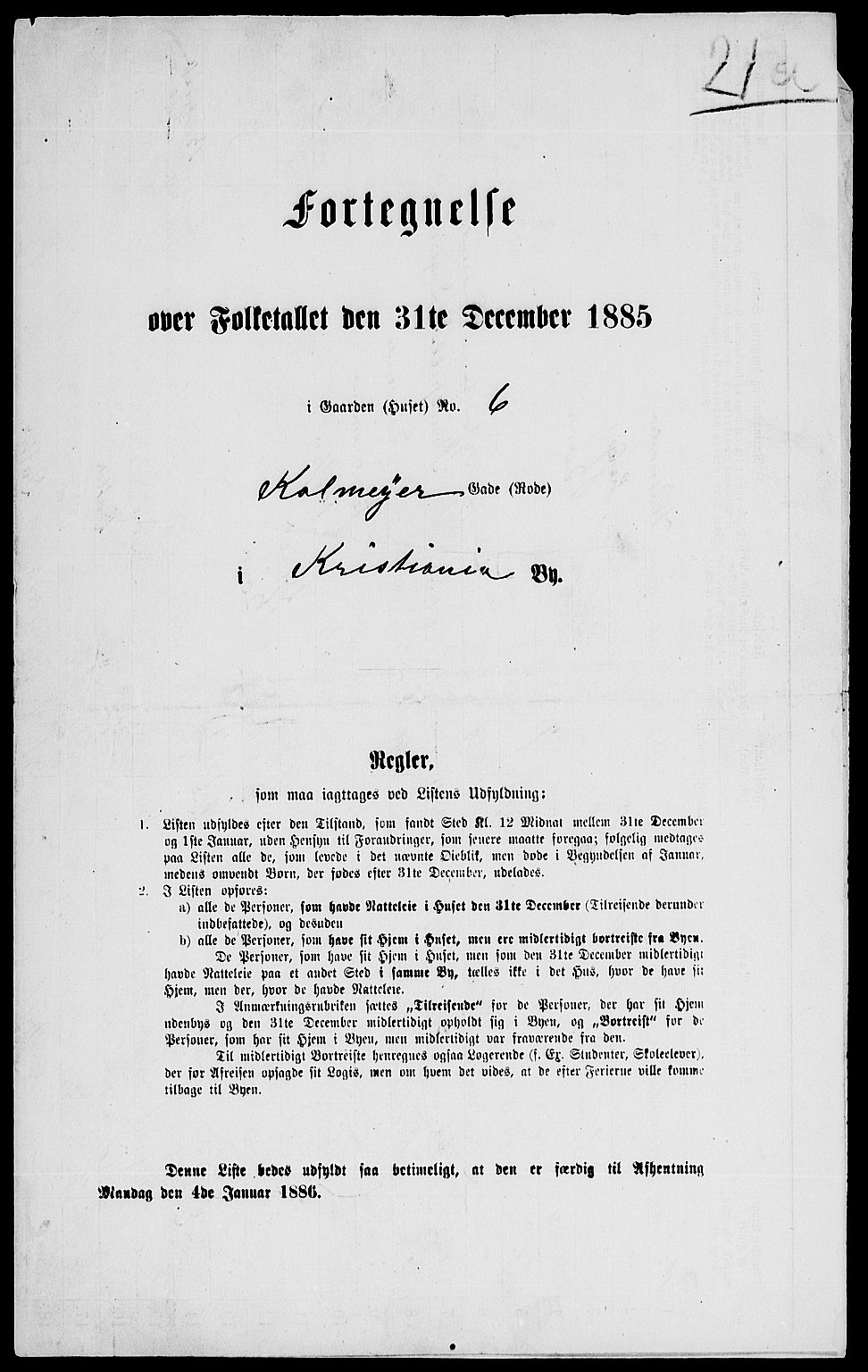 RA, 1885 census for 0301 Kristiania, 1885, p. 5615