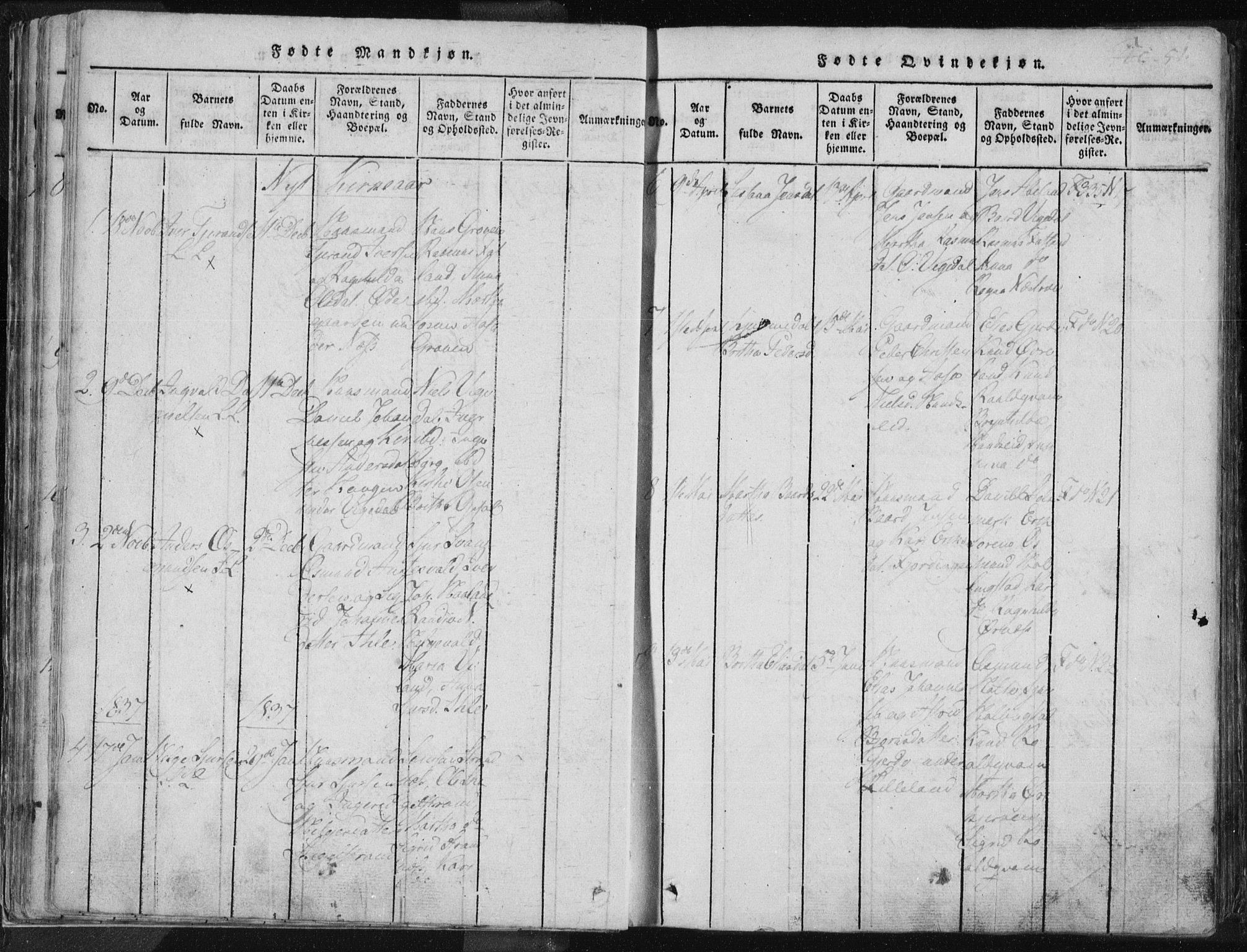 Vikedal sokneprestkontor, AV/SAST-A-101840/01/IV: Parish register (official) no. A 3, 1817-1850, p. 51