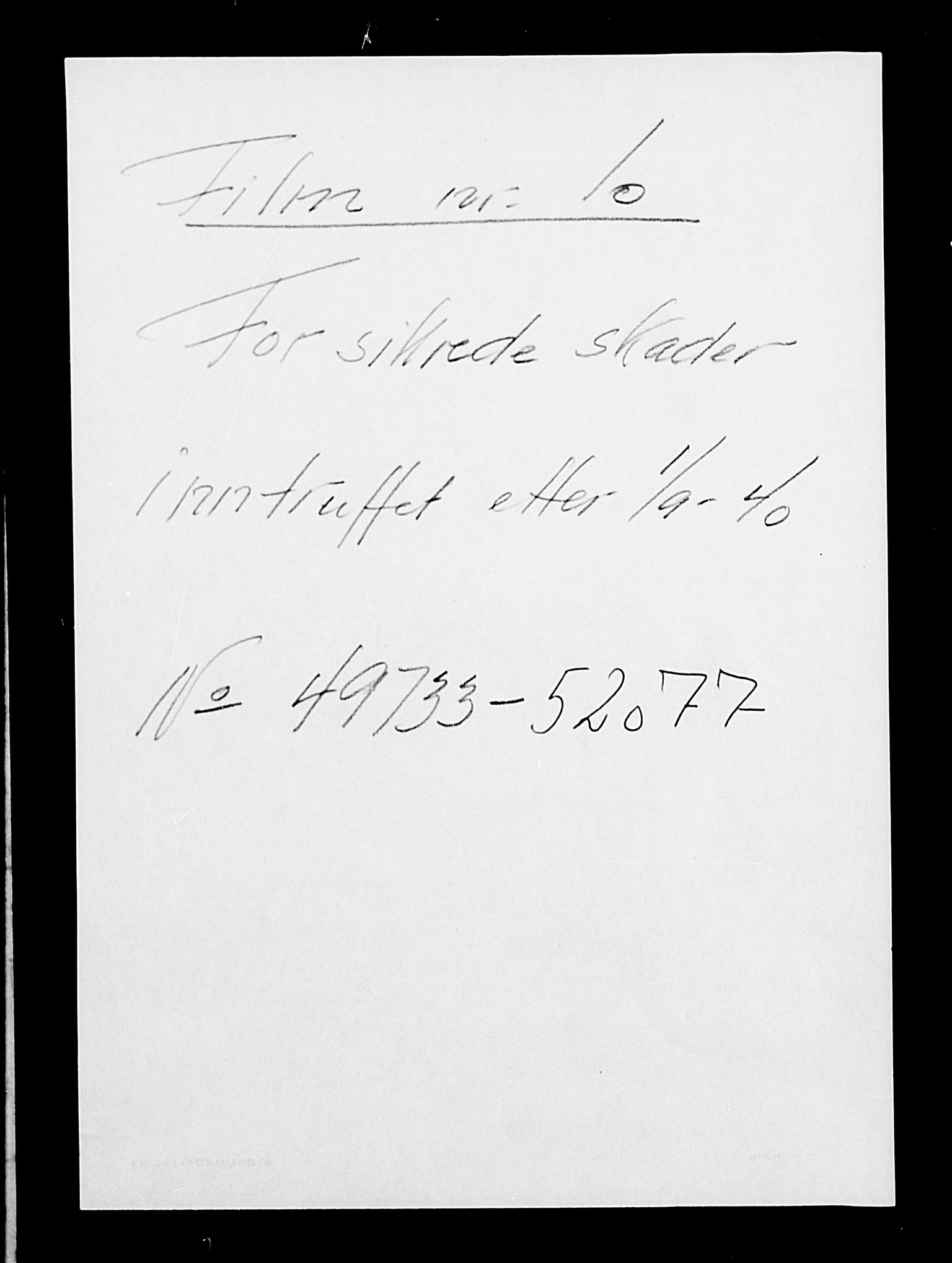 Krigsskadetrygdene for bygninger og løsøre, AV/RA-S-1548/V/L0010: Bygning. Trygdete skader inntruffet etter 1/9-40. Skadenr. 49733-52077. positiv Original, 1940-1945