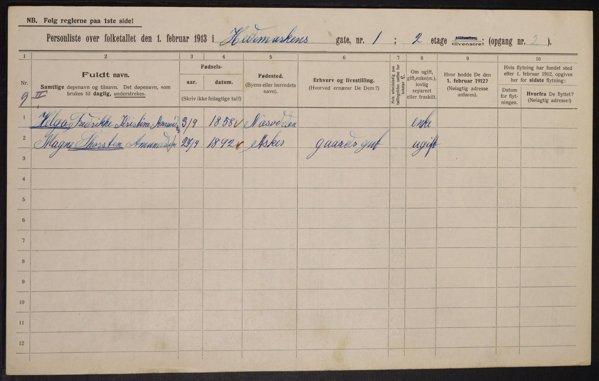 OBA, Municipal Census 1913 for Kristiania, 1913, p. 35762