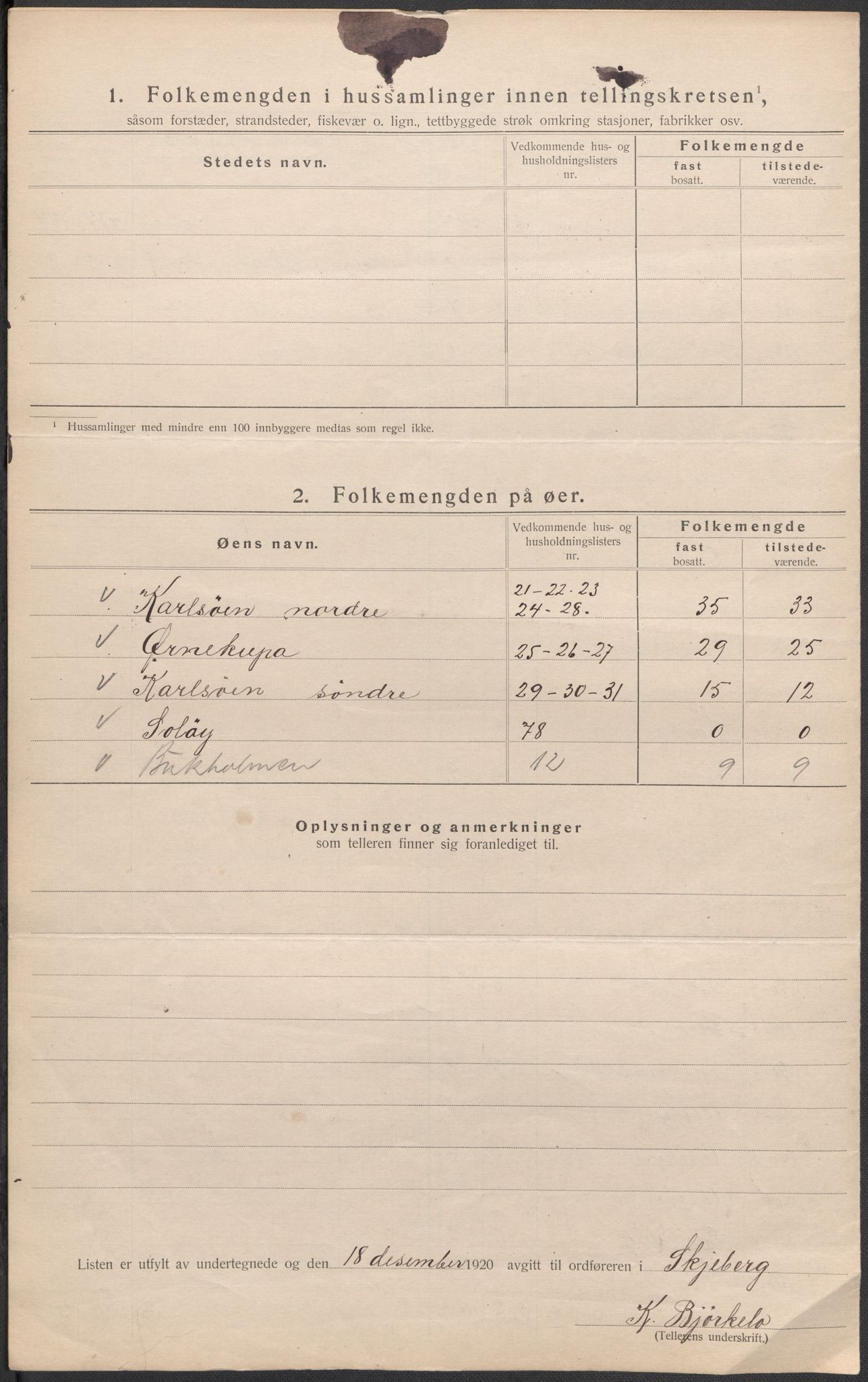 SAO, 1920 census for Skjeberg, 1920, p. 23