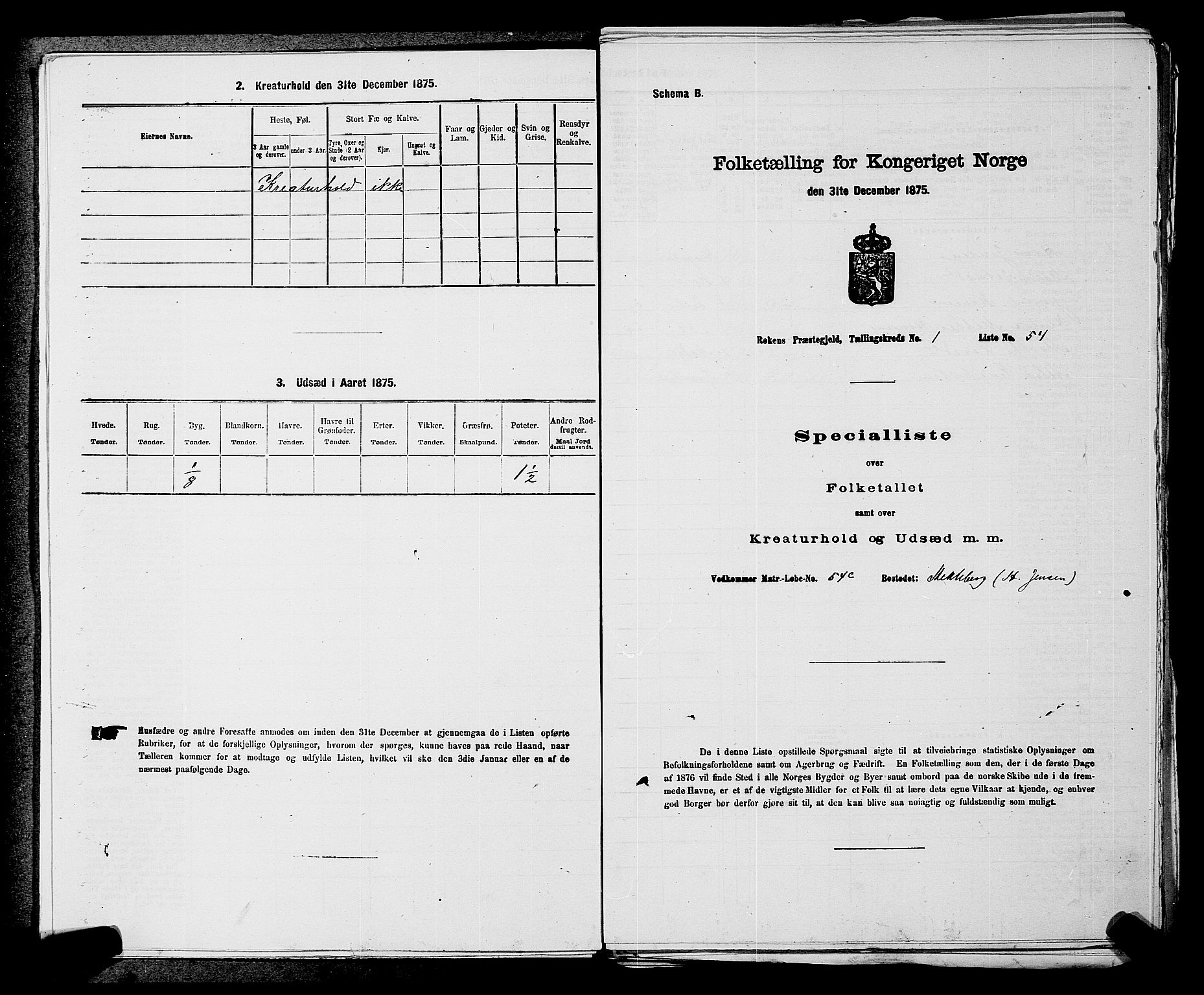 SAKO, 1875 census for 0627P Røyken, 1875, p. 51