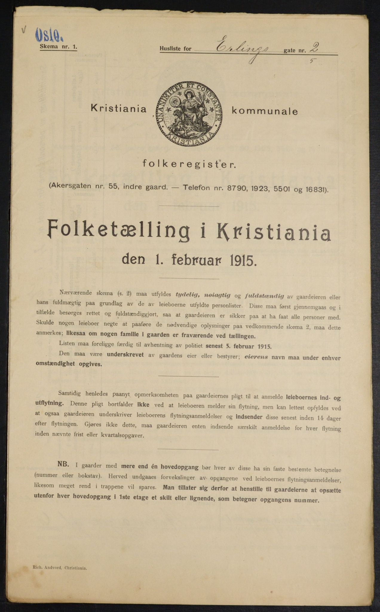 OBA, Municipal Census 1915 for Kristiania, 1915, p. 21549