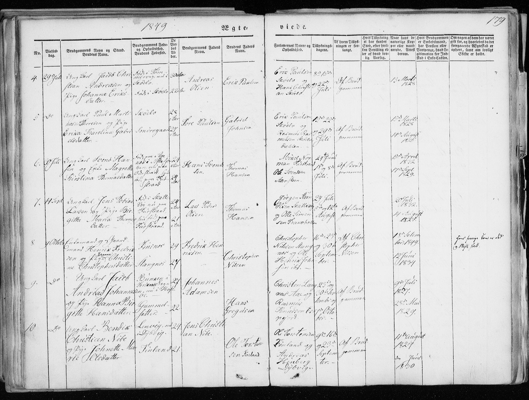 Tranøy sokneprestkontor, AV/SATØ-S-1313/I/Ia/Iaa/L0006kirke: Parish register (official) no. 6, 1844-1855, p. 179