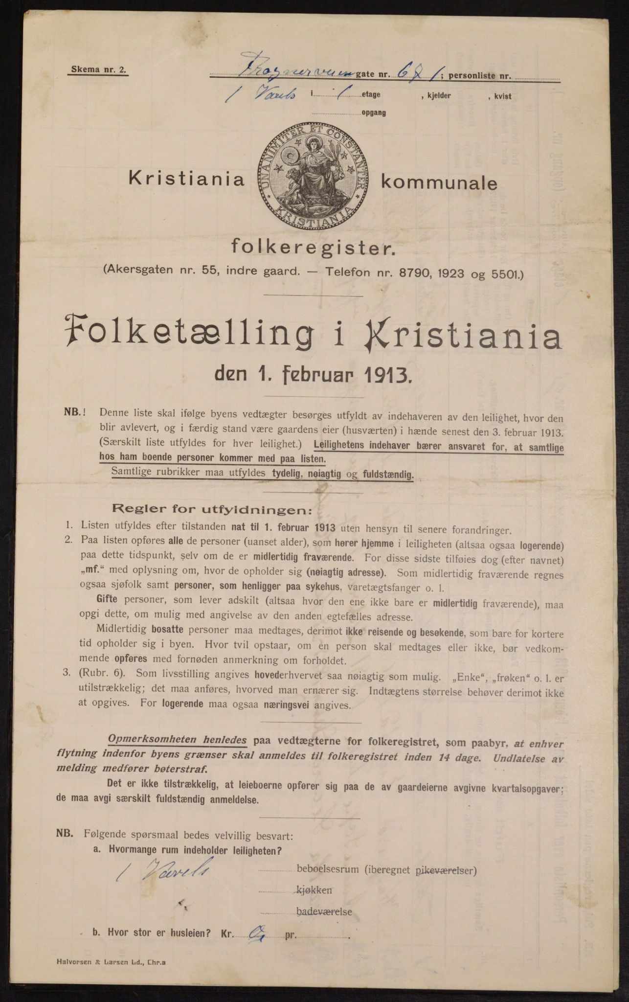 OBA, Municipal Census 1913 for Kristiania, 1913, p. 28080