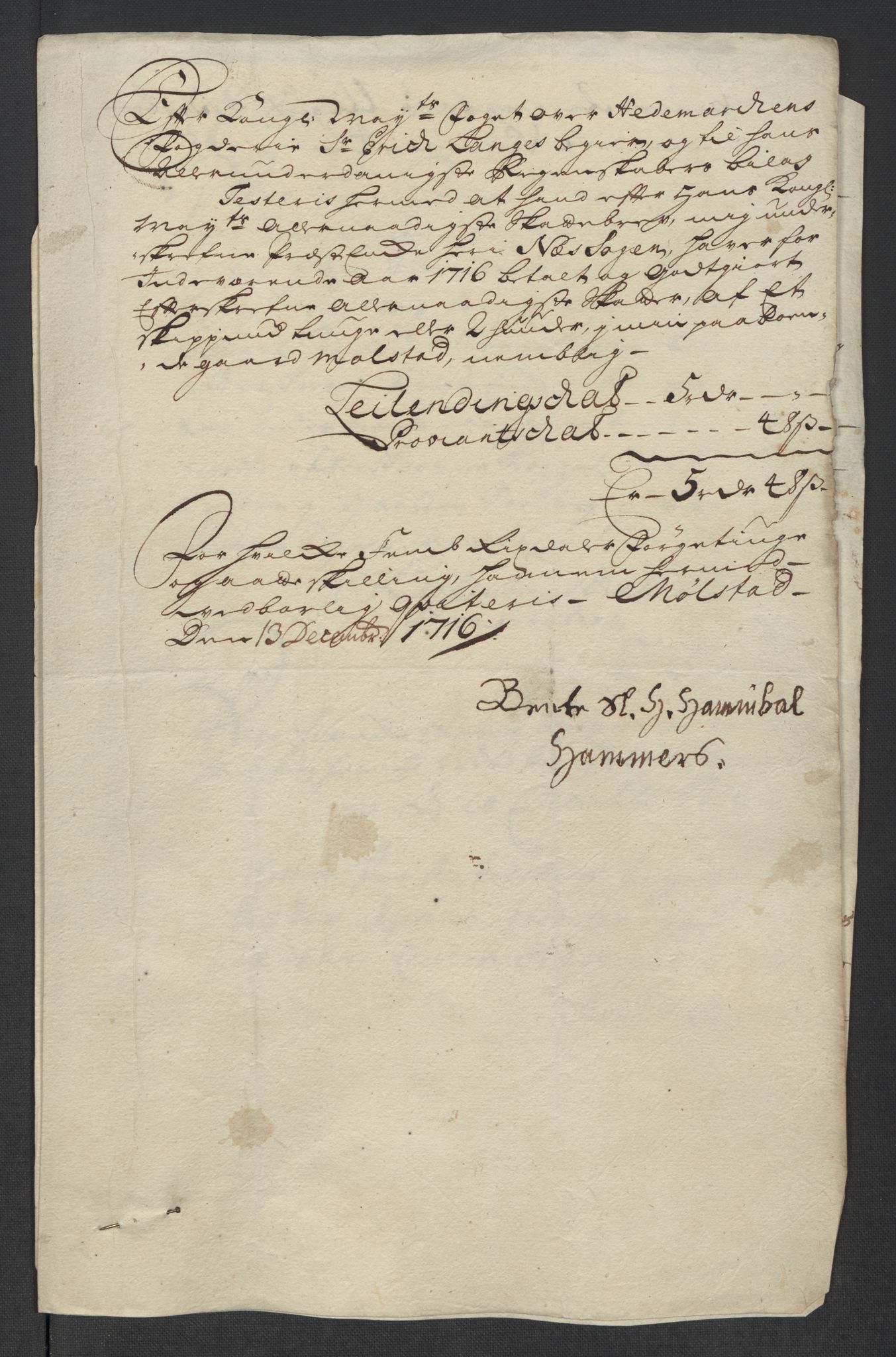Rentekammeret inntil 1814, Reviderte regnskaper, Fogderegnskap, RA/EA-4092/R16/L1055: Fogderegnskap Hedmark, 1716, p. 301