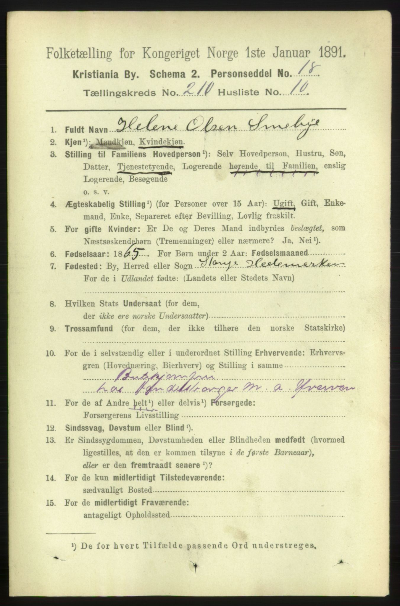 RA, 1891 census for 0301 Kristiania, 1891, p. 125829