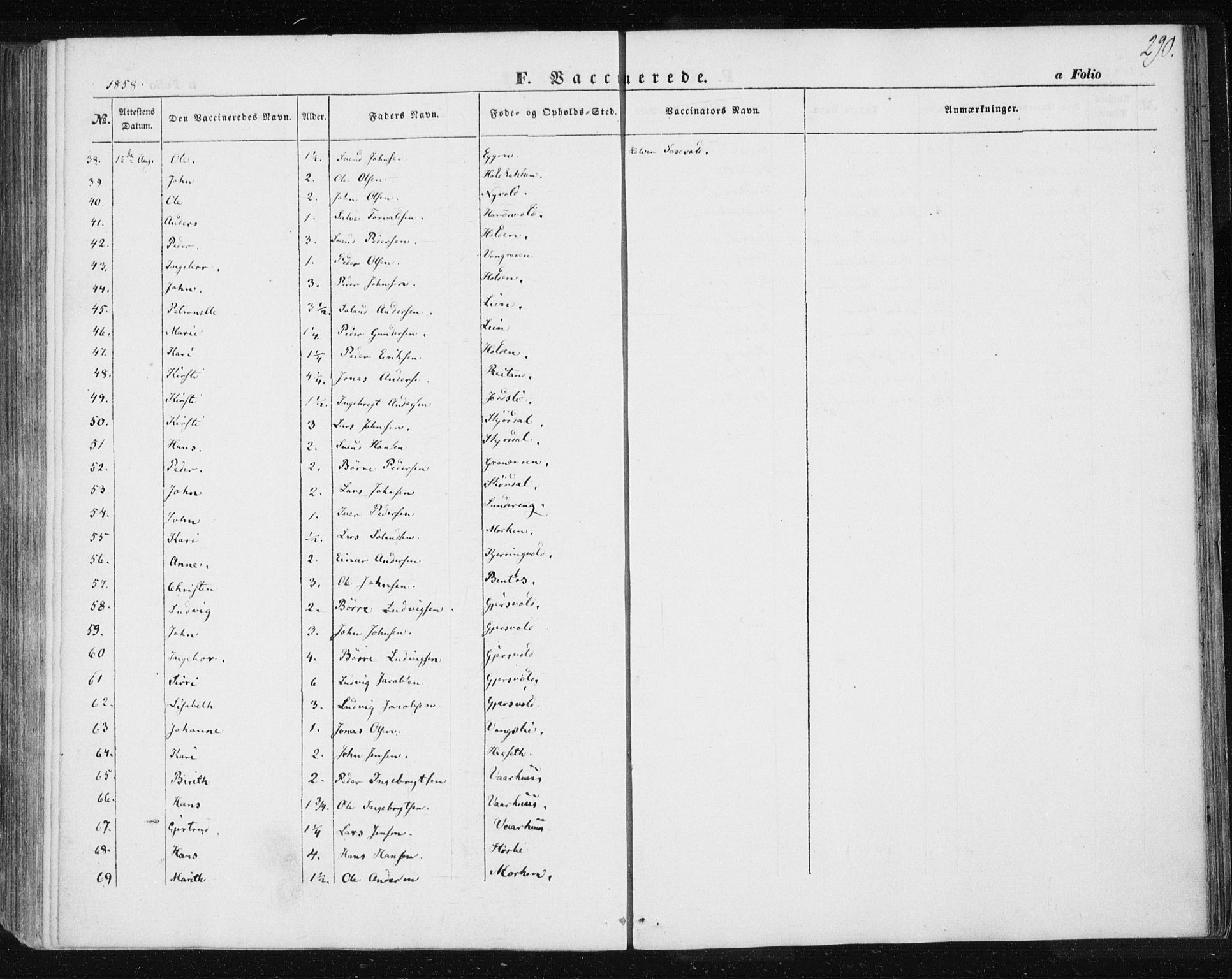 Ministerialprotokoller, klokkerbøker og fødselsregistre - Sør-Trøndelag, AV/SAT-A-1456/685/L0965: Parish register (official) no. 685A06 /3, 1846-1859, p. 290