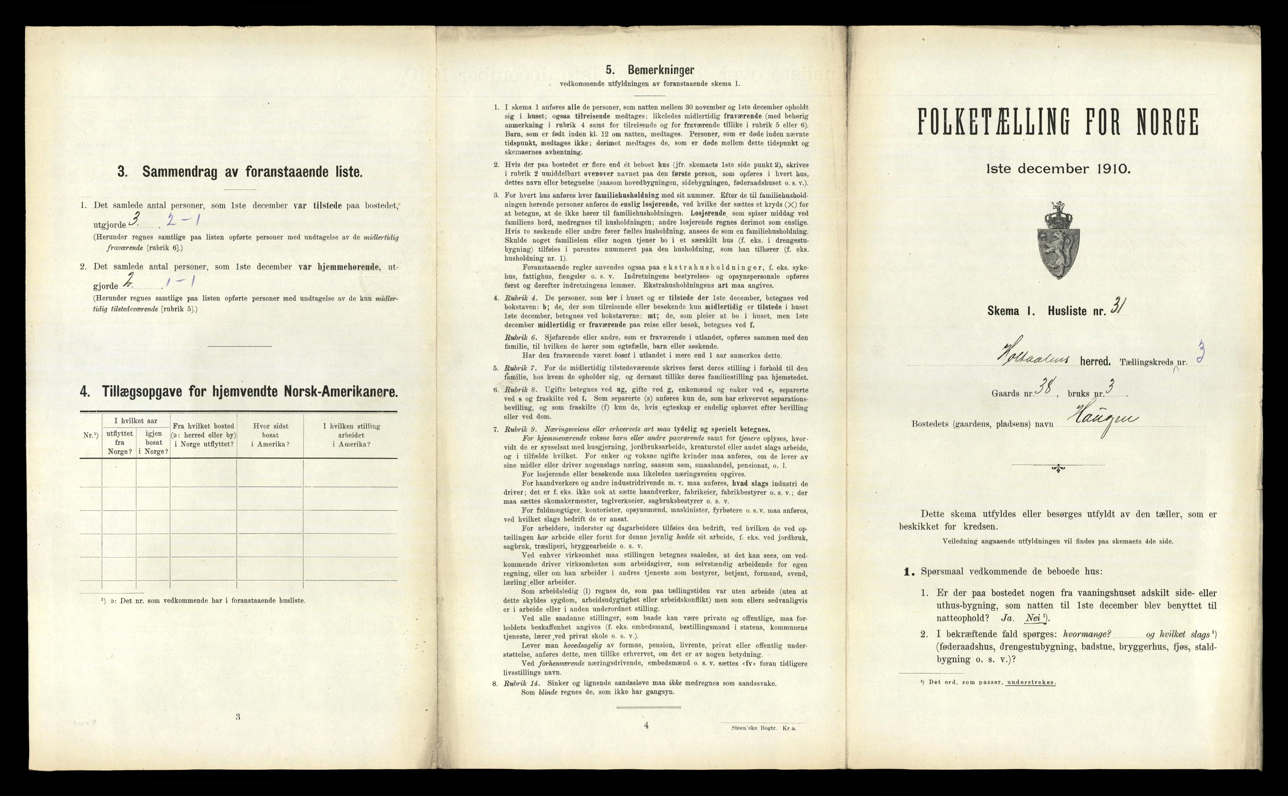 RA, 1910 census for Haltdalen, 1910, p. 284