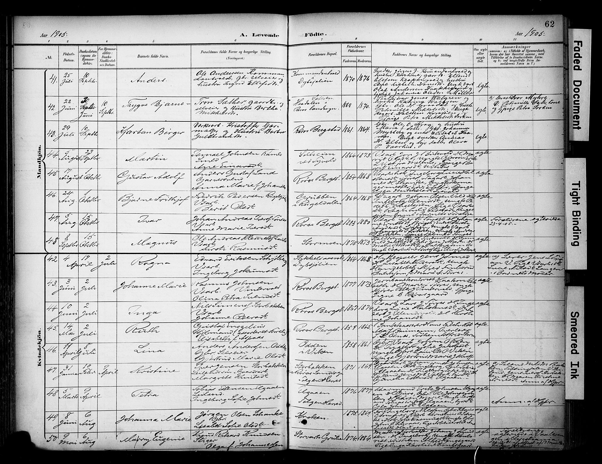 Ministerialprotokoller, klokkerbøker og fødselsregistre - Sør-Trøndelag, AV/SAT-A-1456/681/L0936: Parish register (official) no. 681A14, 1899-1908, p. 62