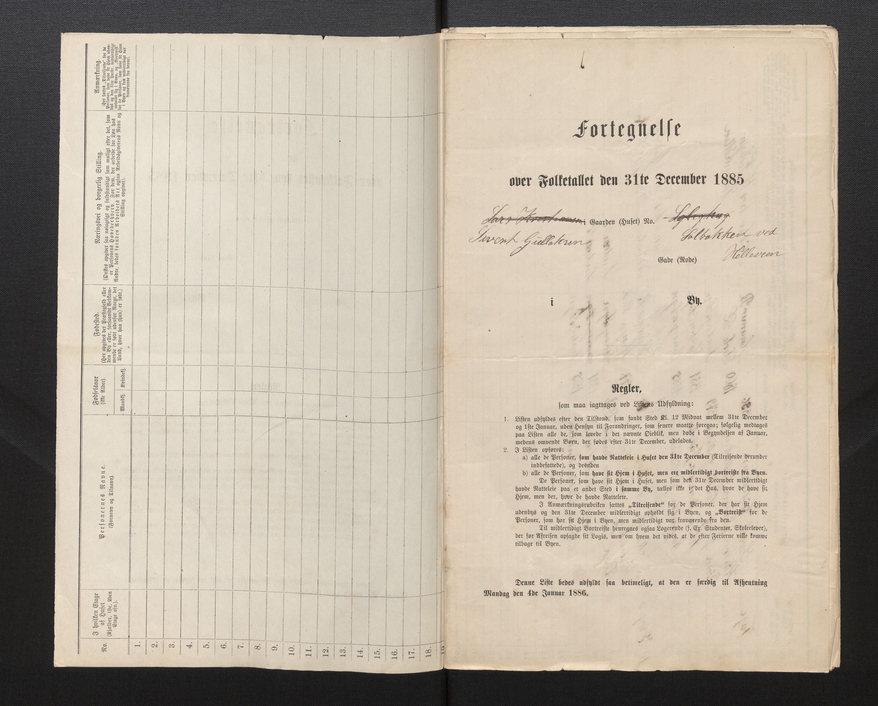 SAB, 1885 census for 1301 Bergen, 1885, p. 6173