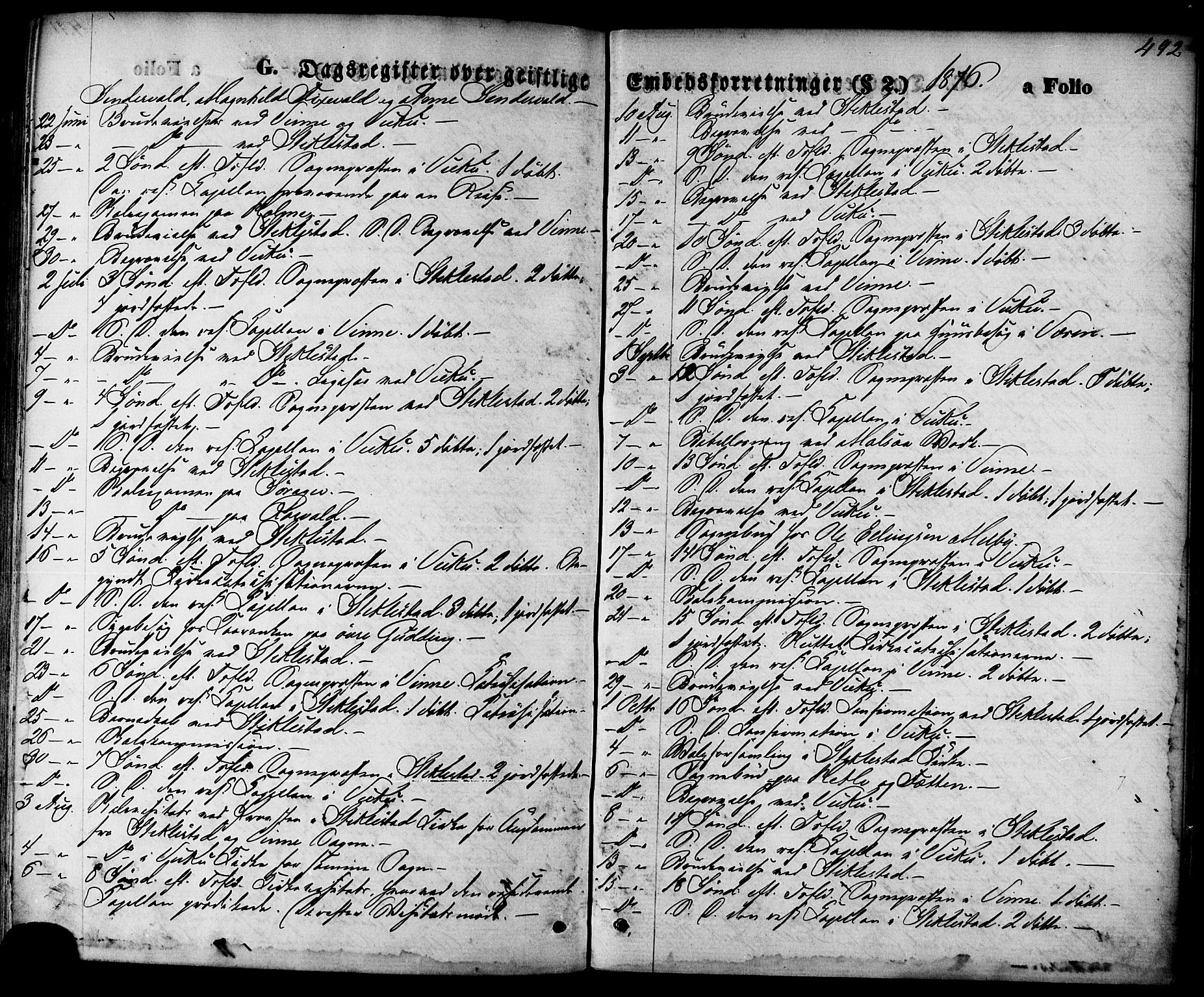 Ministerialprotokoller, klokkerbøker og fødselsregistre - Nord-Trøndelag, SAT/A-1458/723/L0242: Parish register (official) no. 723A11, 1870-1880, p. 492
