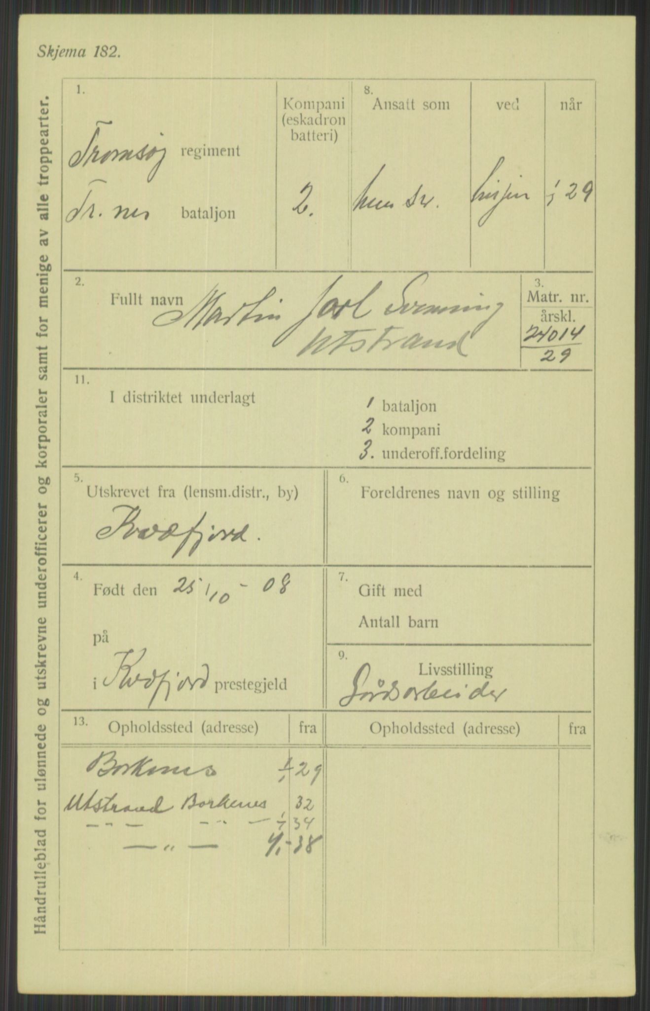 Forsvaret, Troms infanteriregiment nr. 16, AV/RA-RAFA-3146/P/Pa/L0013/0004: Rulleblad / Rulleblad for regimentets menige mannskaper, årsklasse 1929, 1929, p. 1277