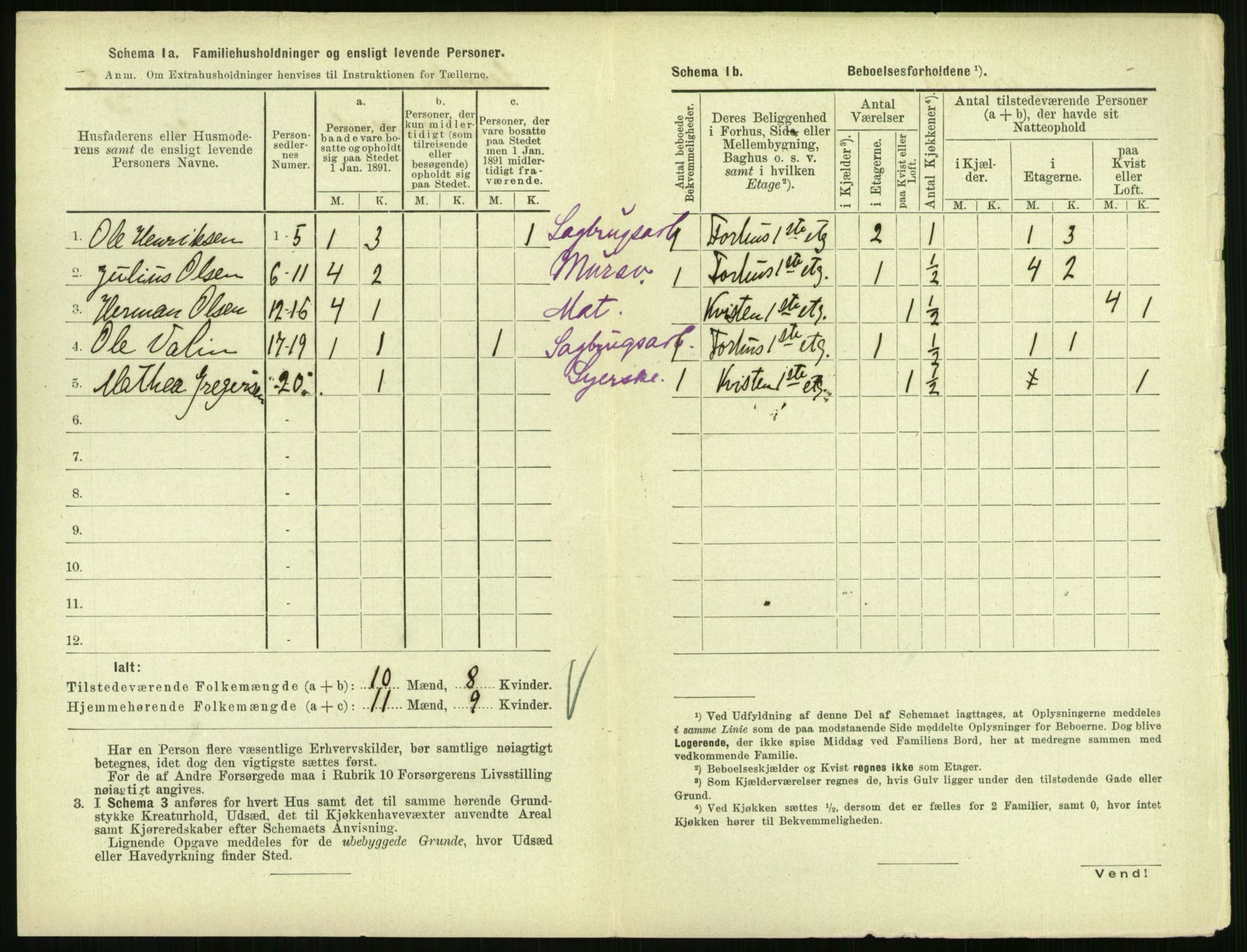 RA, 1891 census for 0707 Larvik, 1891, p. 538