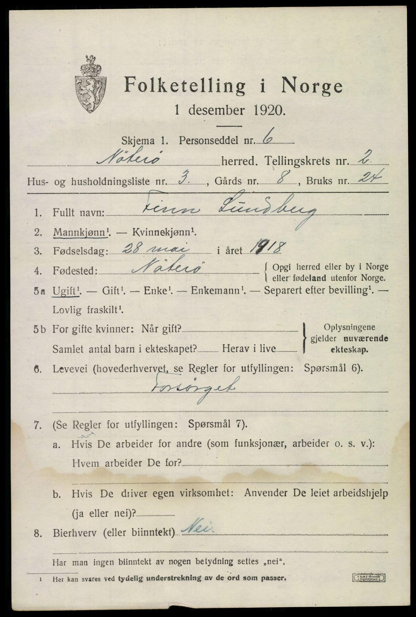 SAKO, 1920 census for Nøtterøy, 1920, p. 4097