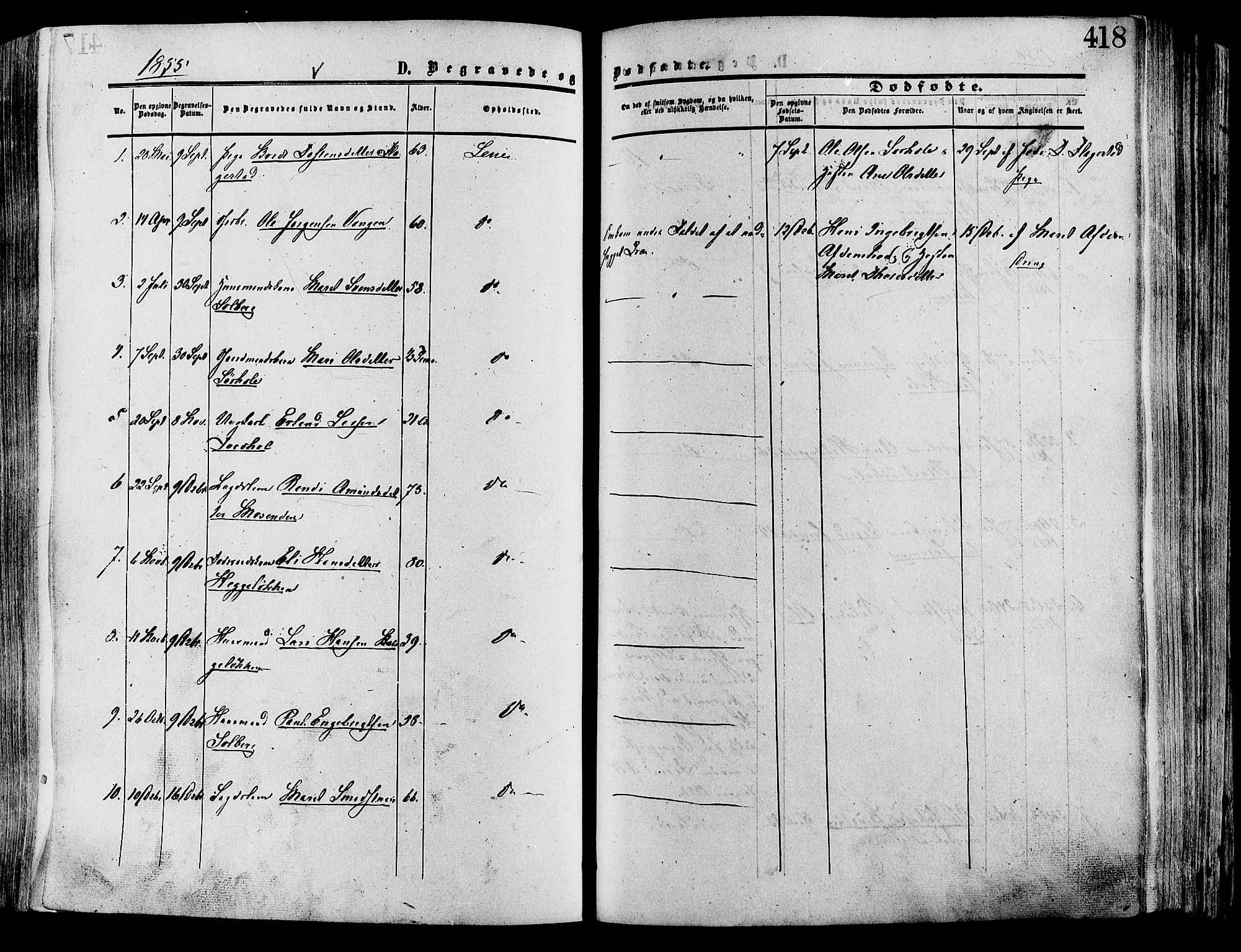 Lesja prestekontor, SAH/PREST-068/H/Ha/Haa/L0008: Parish register (official) no. 8, 1854-1880, p. 418
