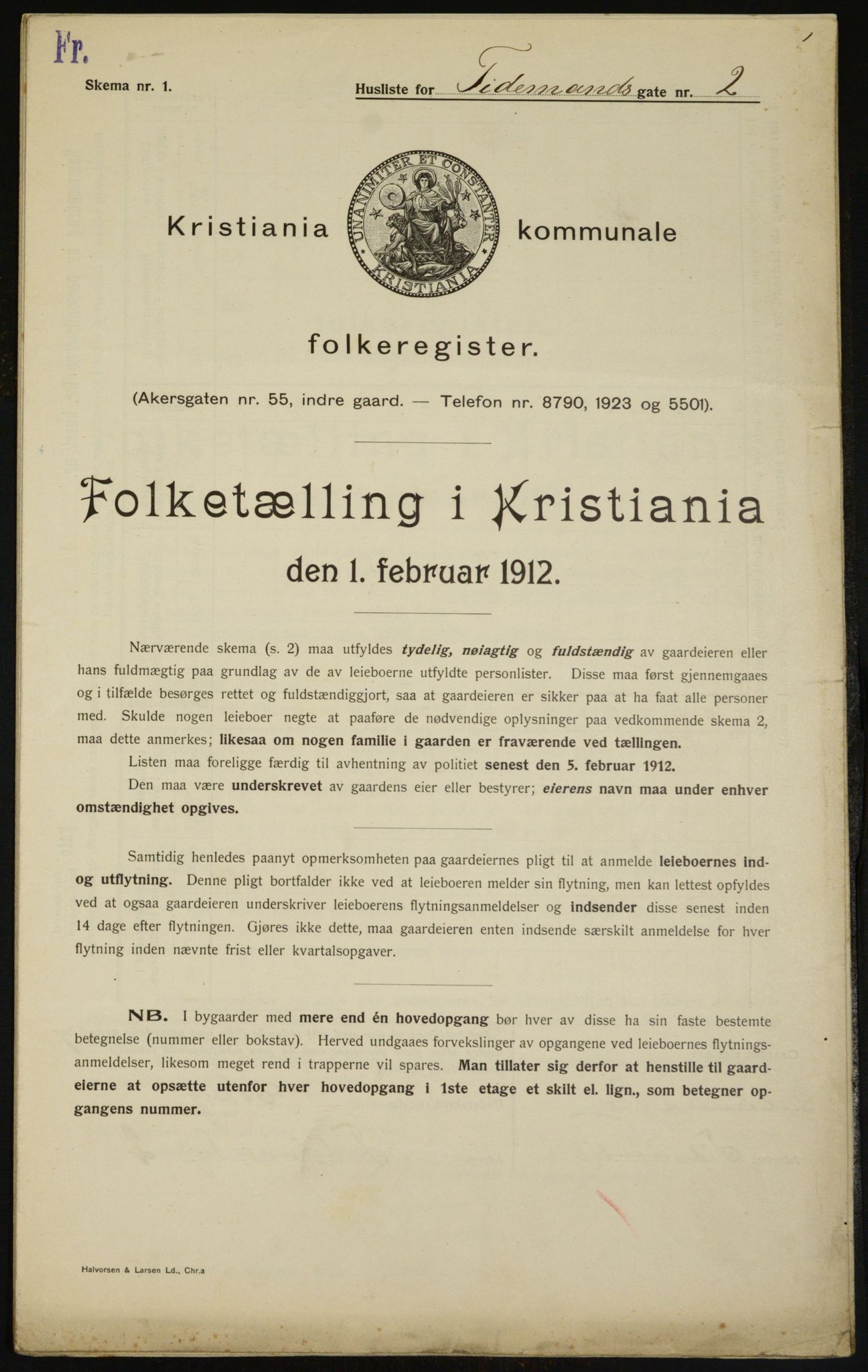 OBA, Municipal Census 1912 for Kristiania, 1912, p. 111363
