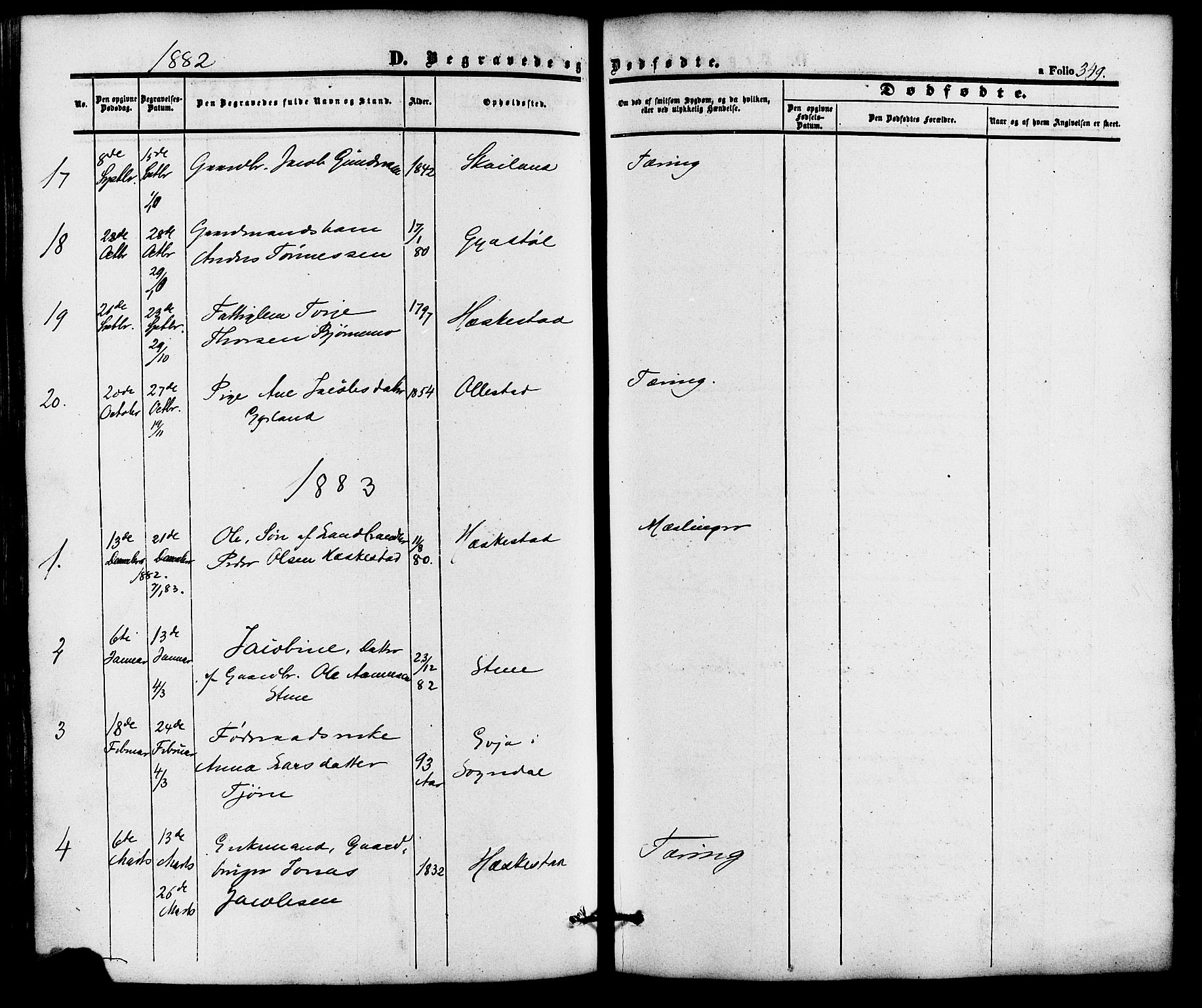 Lund sokneprestkontor, AV/SAST-A-101809/S06/L0010: Parish register (official) no. A 9, 1854-1886, p. 349