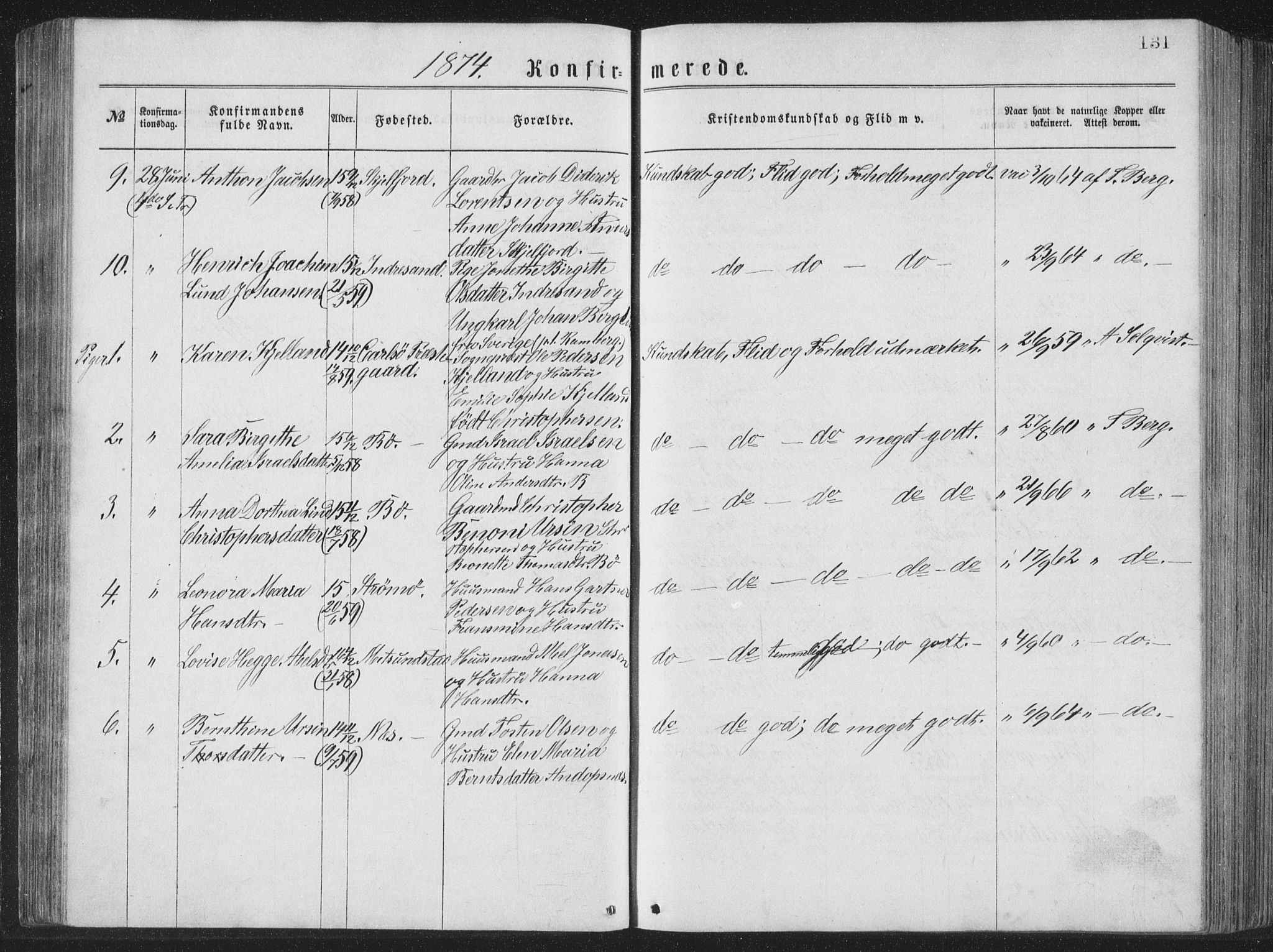 Ministerialprotokoller, klokkerbøker og fødselsregistre - Nordland, SAT/A-1459/885/L1213: Parish register (copy) no. 885C02, 1874-1892, p. 131