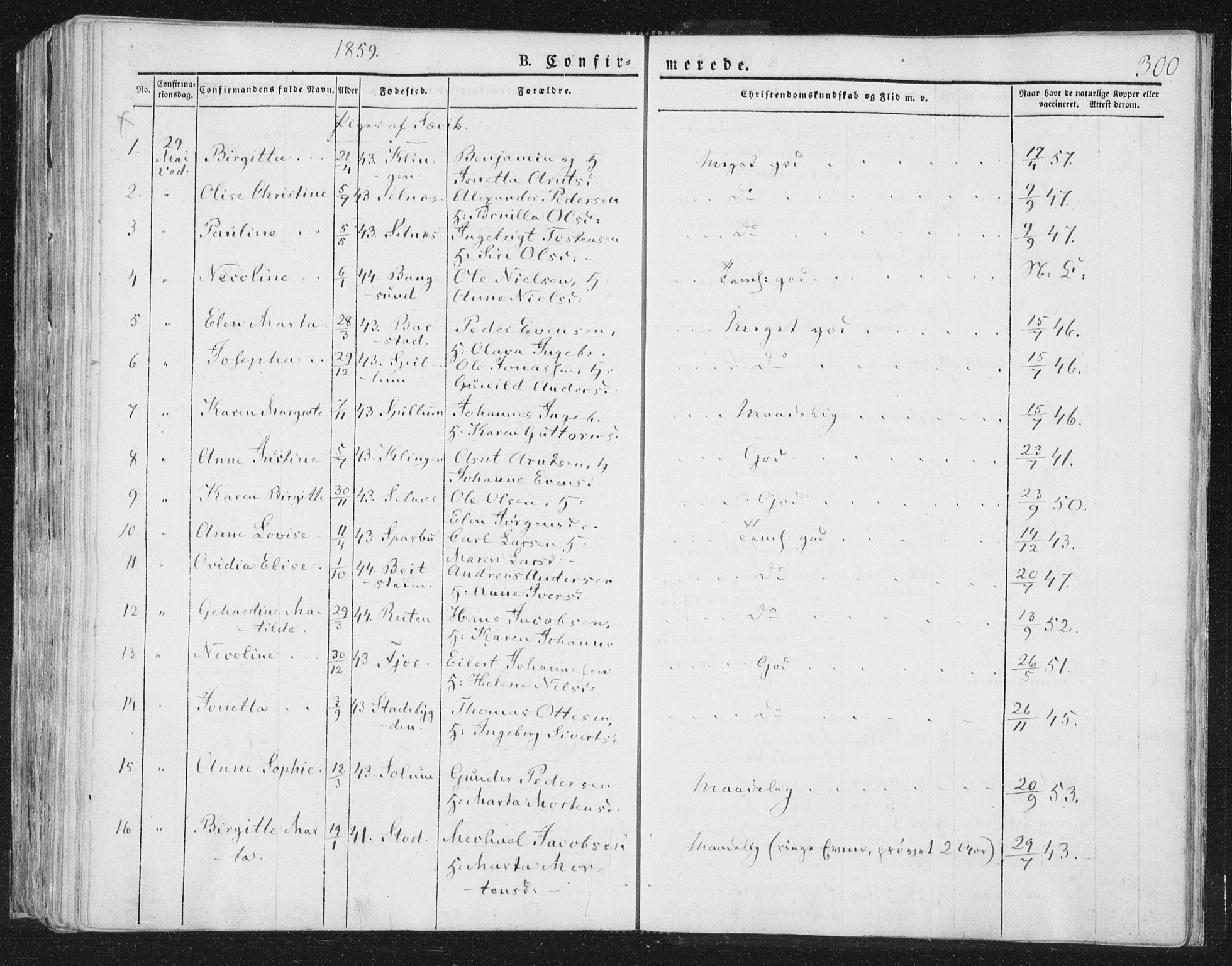 Ministerialprotokoller, klokkerbøker og fødselsregistre - Nord-Trøndelag, AV/SAT-A-1458/764/L0551: Parish register (official) no. 764A07a, 1824-1864, p. 300