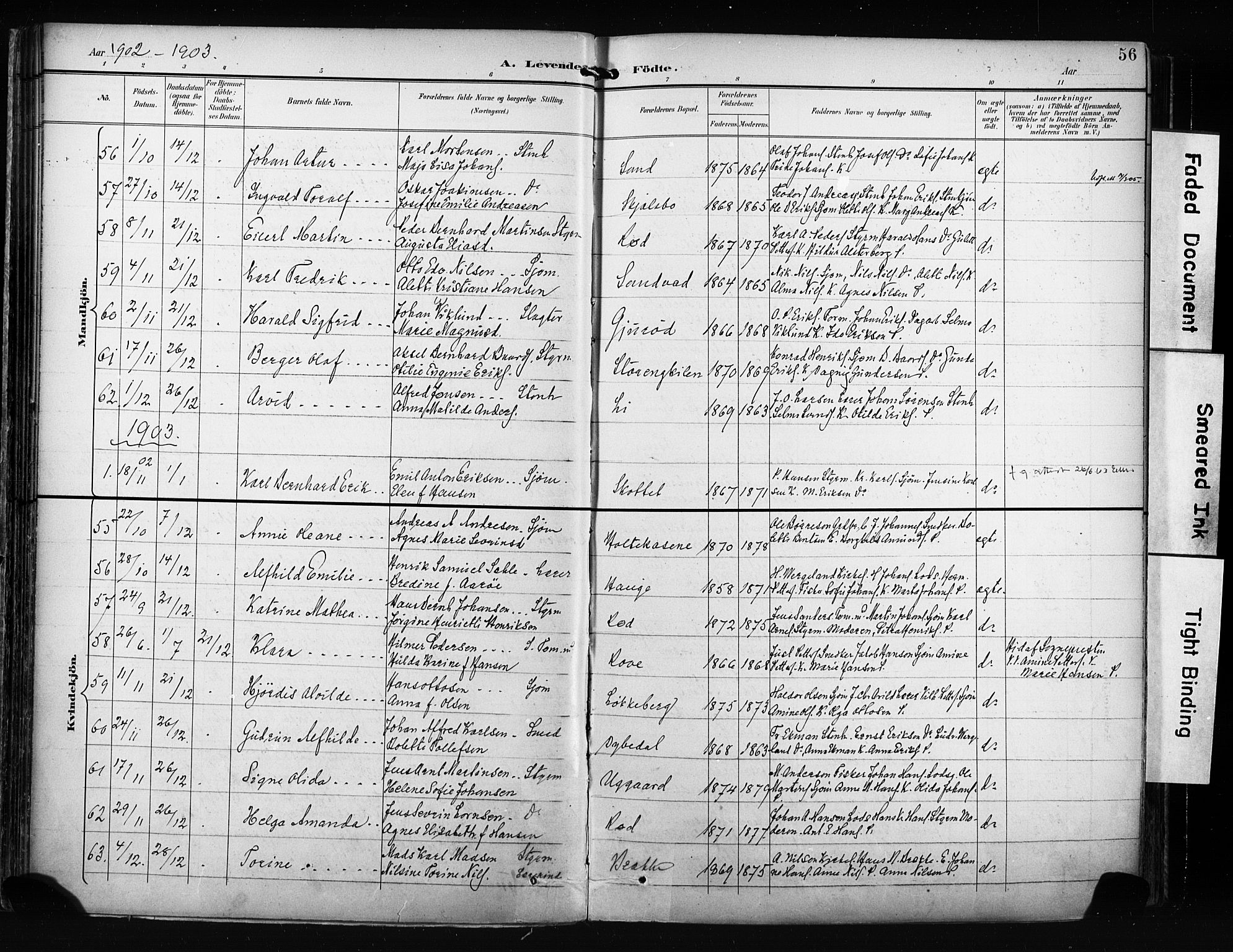 Hvaler prestekontor Kirkebøker, AV/SAO-A-2001/F/Fa/L0009: Parish register (official) no. I 9, 1895-1906, p. 56