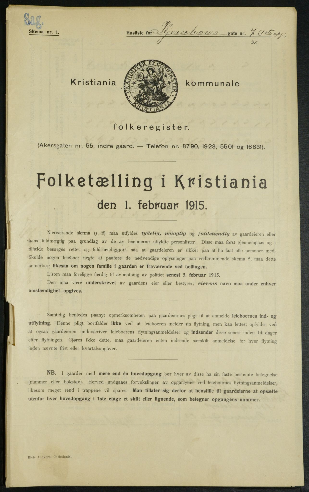 OBA, Municipal Census 1915 for Kristiania, 1915, p. 48977