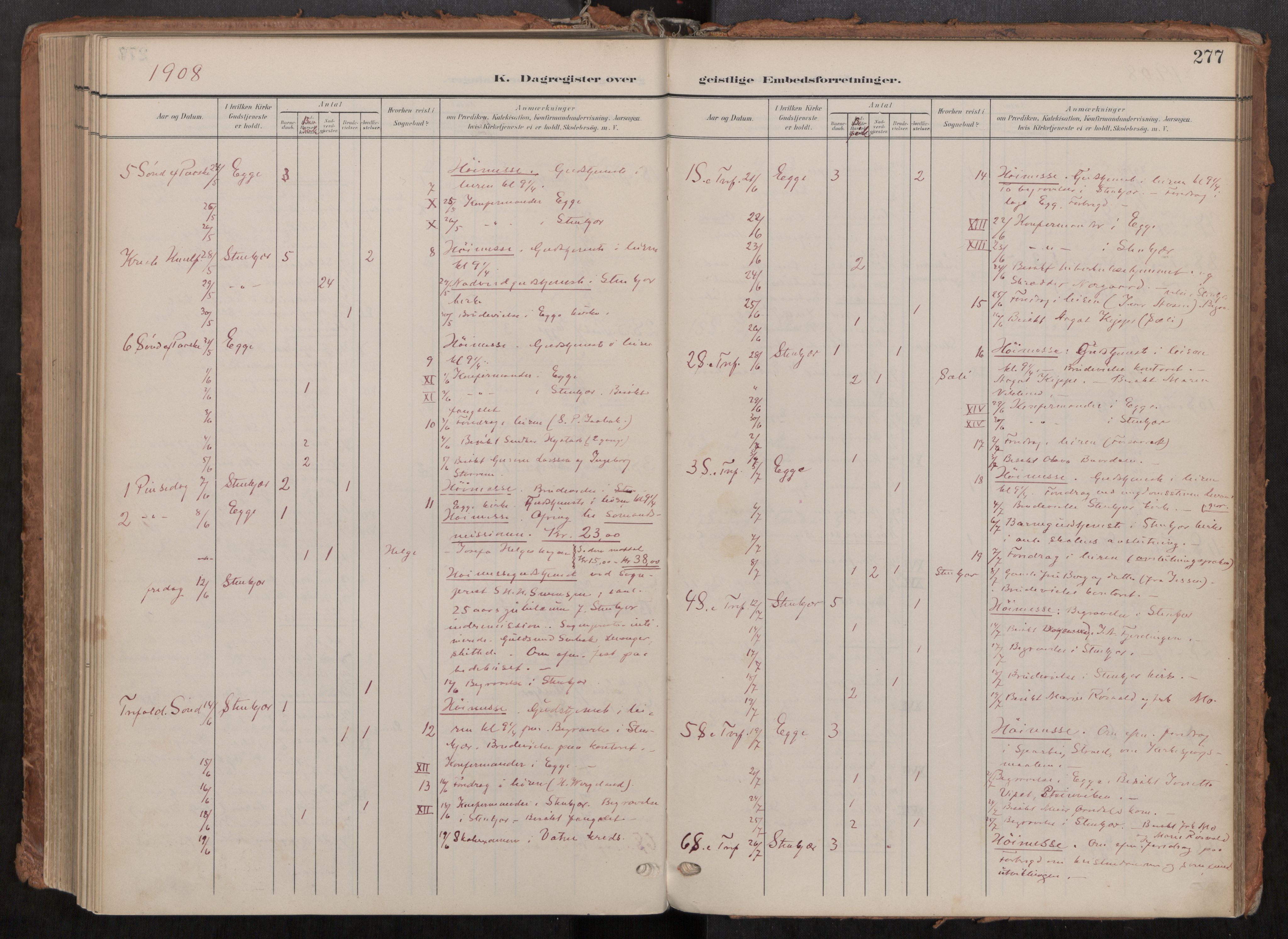 Steinkjer sokneprestkontor, AV/SAT-A-1541/01/H/Ha/Haa/L0001: Parish register (official) no. 1, 1904-1912, p. 277