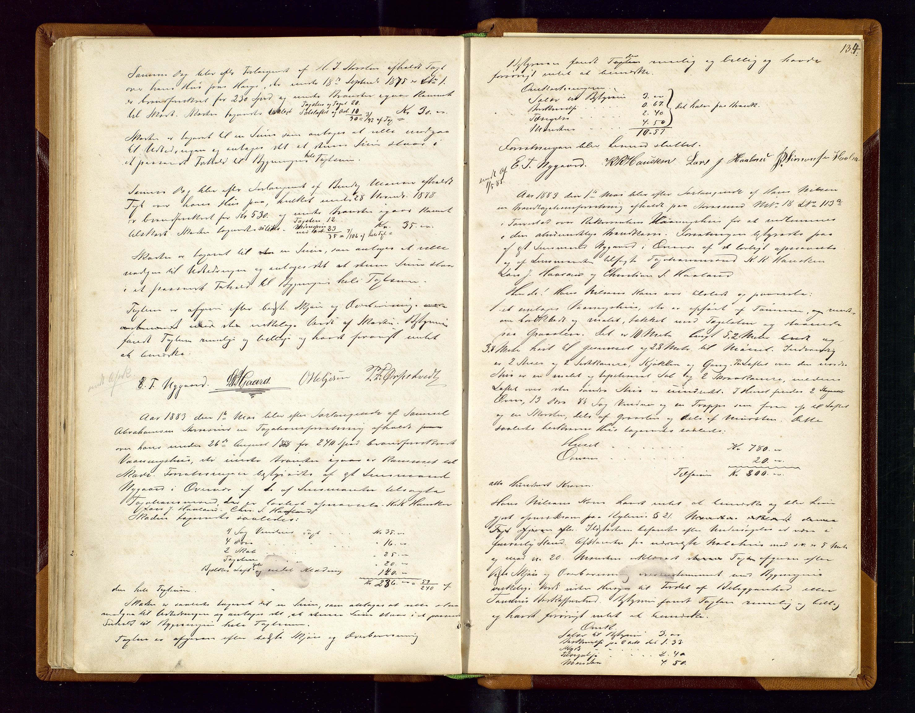 Torvestad lensmannskontor, AV/SAST-A-100307/1/Goa/L0001: "Brandtaxationsprotokol for Torvestad Thinglag", 1867-1883, p. 133b-134a