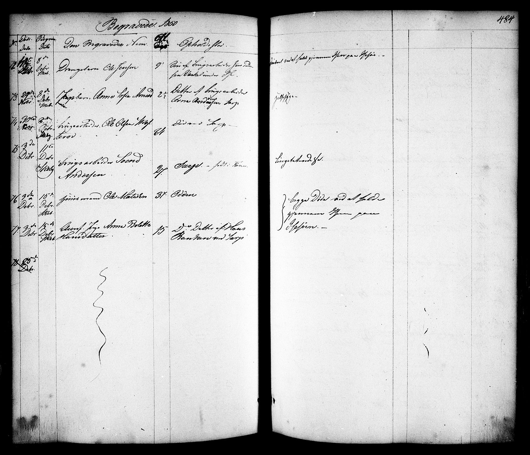 Skjeberg prestekontor Kirkebøker, AV/SAO-A-10923/F/Fa/L0006: Parish register (official) no. I 6, 1846-1858, p. 484