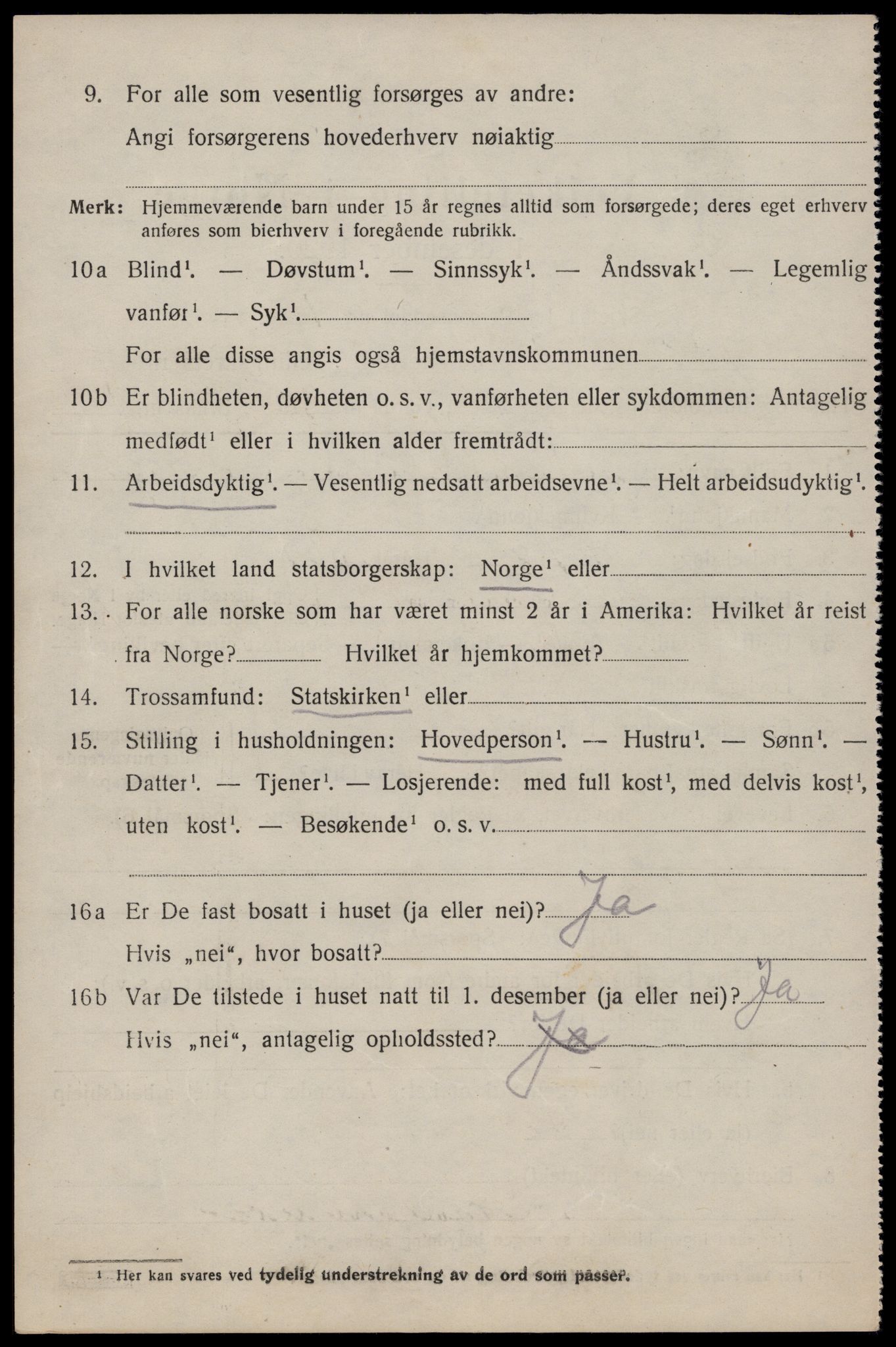 SAST, 1920 census for Strand, 1920, p. 2911