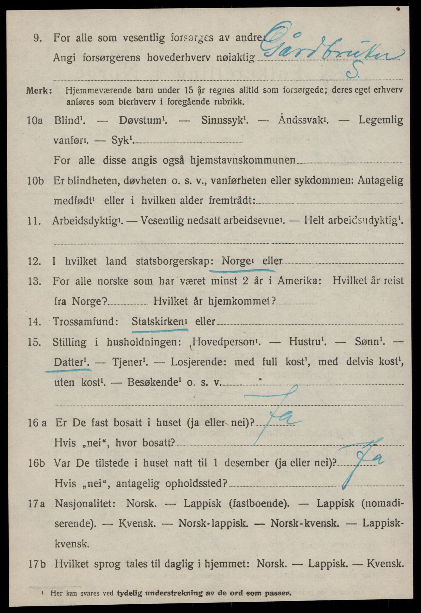 SAT, 1920 census for Horg, 1920, p. 3033