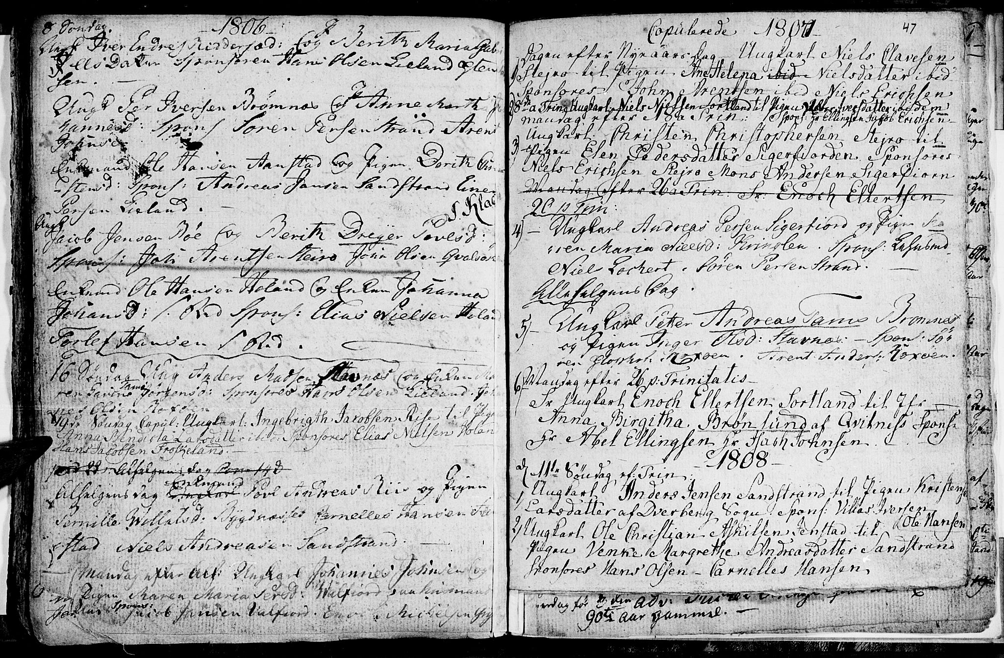 Ministerialprotokoller, klokkerbøker og fødselsregistre - Nordland, SAT/A-1459/895/L1367: Parish register (official) no. 895A02, 1795-1811, p. 47