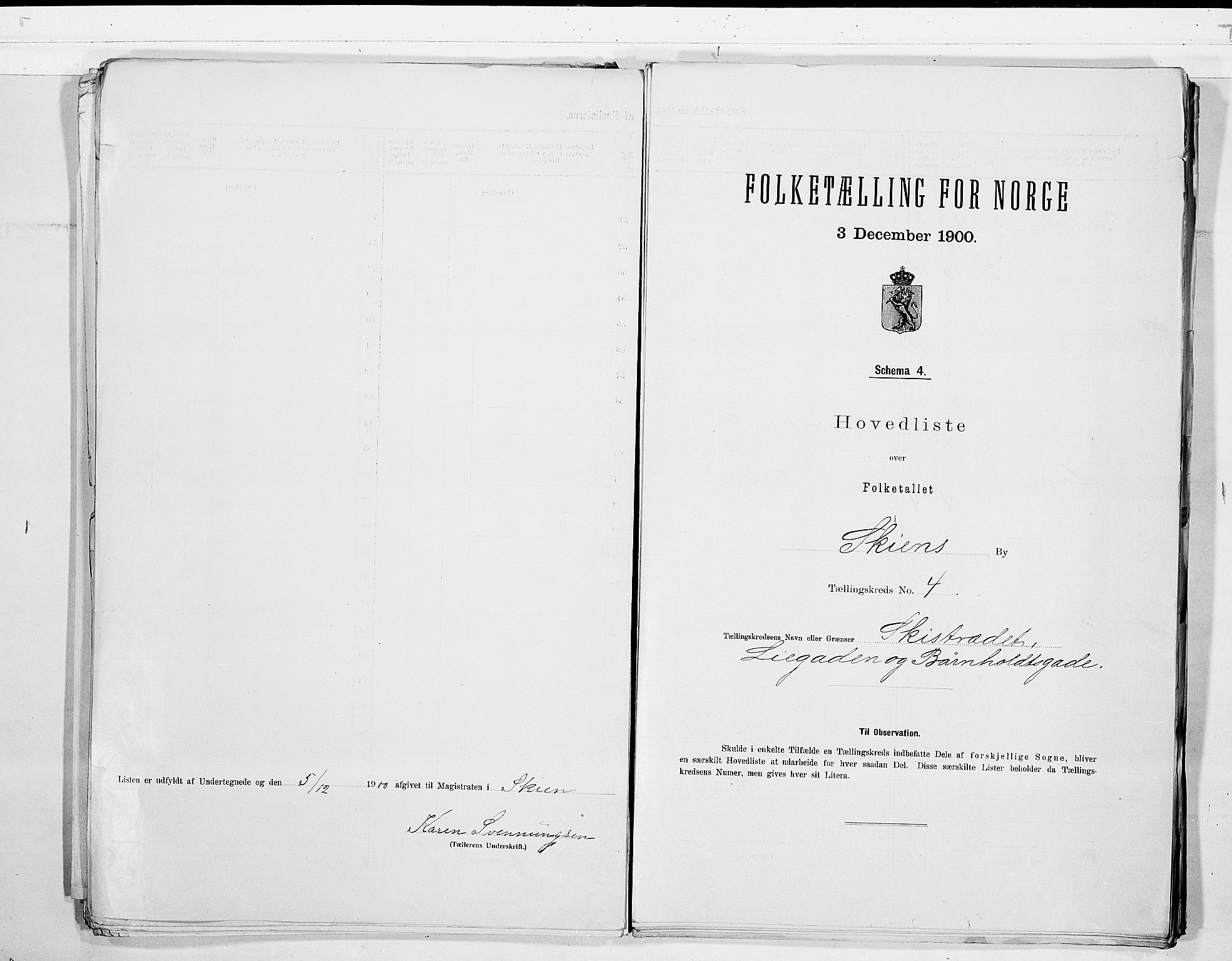 SAKO, 1900 census for Skien, 1900, p. 10