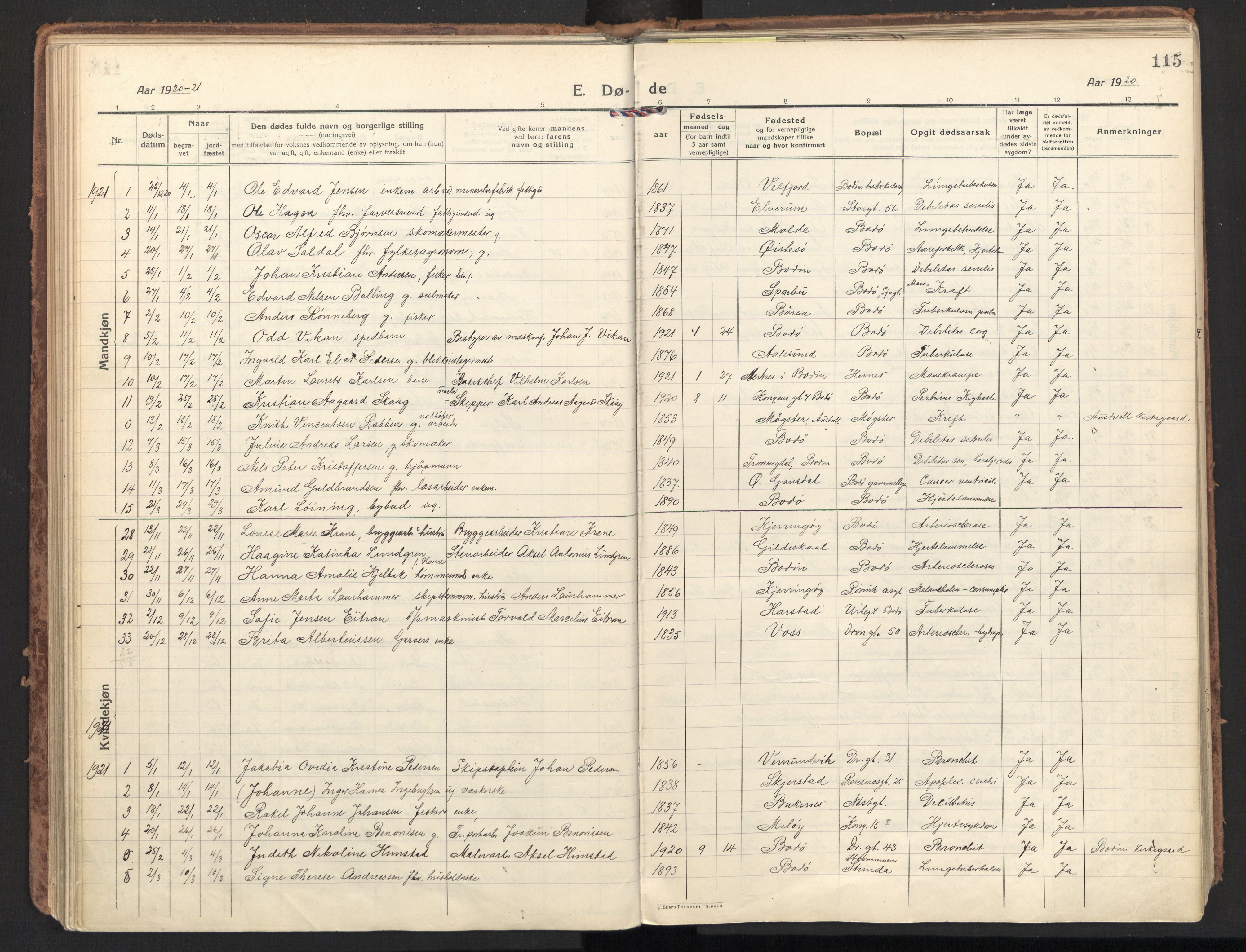 Ministerialprotokoller, klokkerbøker og fødselsregistre - Nordland, SAT/A-1459/801/L0018: Parish register (official) no. 801A18, 1916-1930, p. 115
