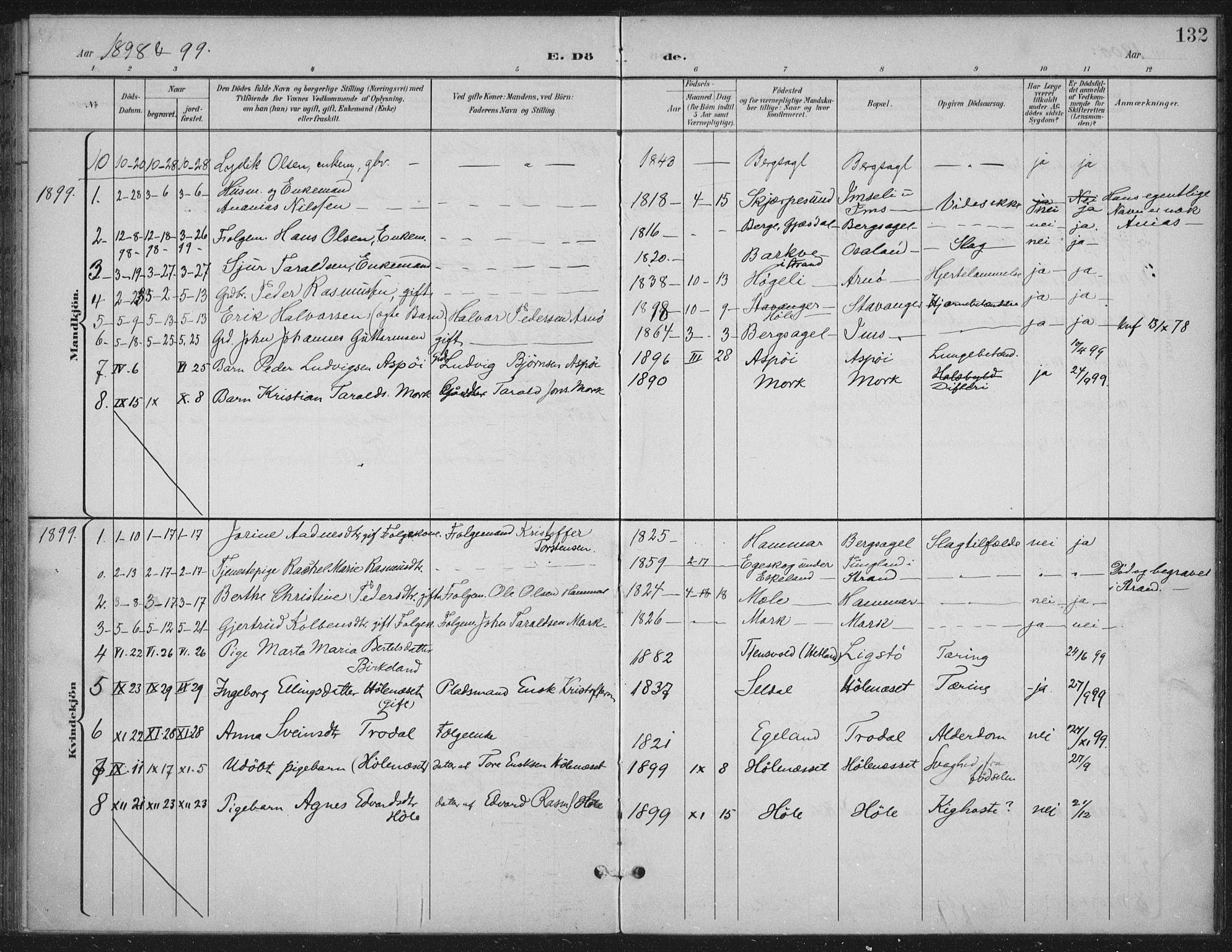 Høgsfjord sokneprestkontor, SAST/A-101624/H/Ha/Haa/L0008: Parish register (official) no. A 8, 1898-1920, p. 132