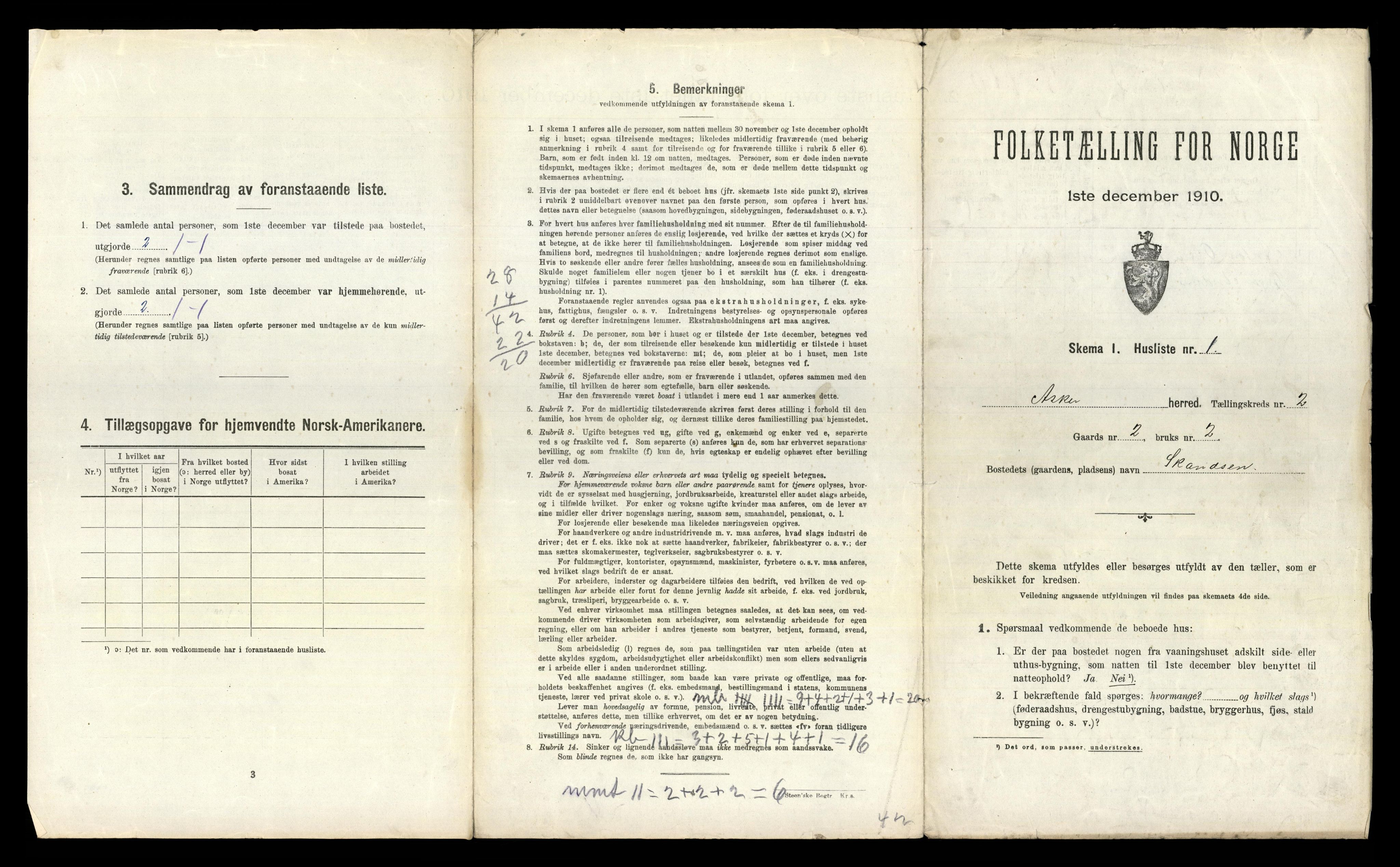 RA, 1910 census for Asker, 1910, p. 336